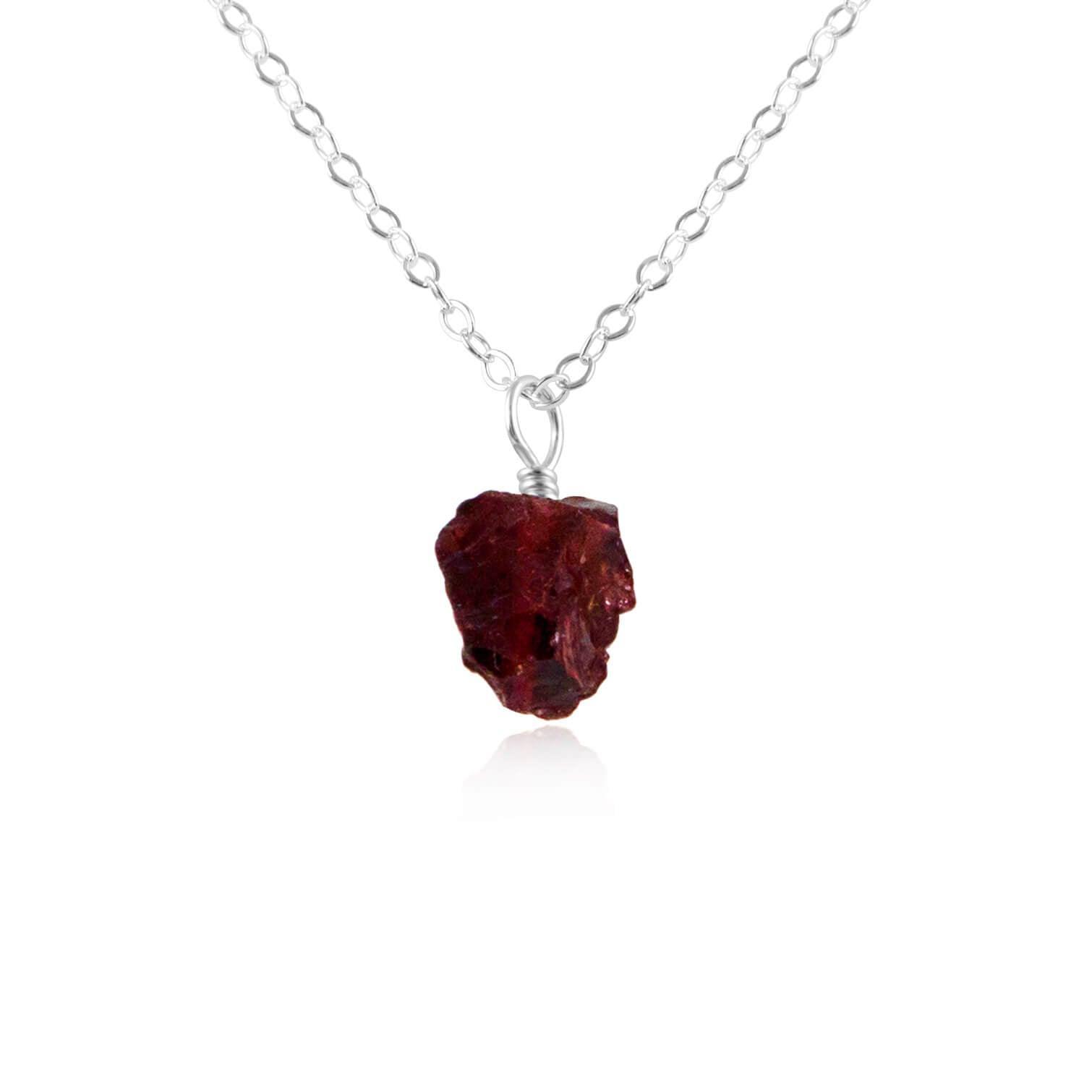 Natural Tiny Raw Garnet Pendant Necklace for Women - Bohemian Crystal Jewelry Gift for Birthday, Valentine's Day | Perfect for Layering, Everyday Wear & Special Occasions