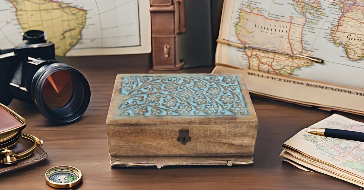 Handmade Wooden Jewelry Box with Lock & Key - Jewelry Organizer, Keepsake Box, Watch Storage - Perfect Birthday, Housewarming Gift for Women - Great for Travel, Home Decor, and Special Occasions
