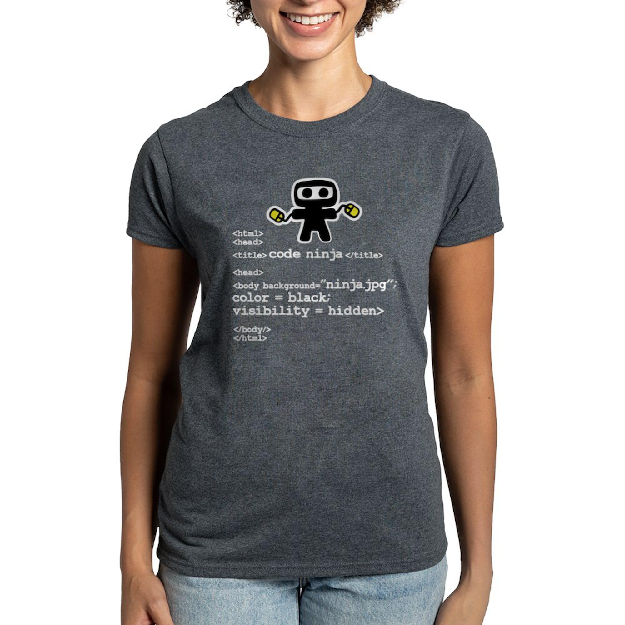 I Code Like A Ninja - Women's Dark Cotton T-Shirt for Programmers | Perfect for Coding, Hackathons & Tech Events