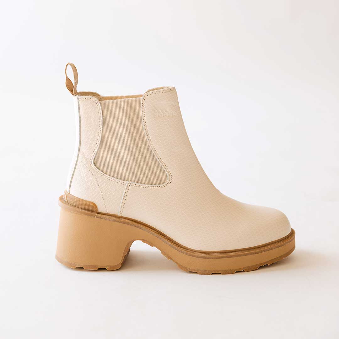 Sorel Hi Line Heel Chelsea Boots for Women - Waterproof Winter Snow Boots with Traction, Comfortable Ankle Boots for Cold Weather (Bleached Ceramic) - Perfect for Snowy Days, Commuting & Outdoor Adventures