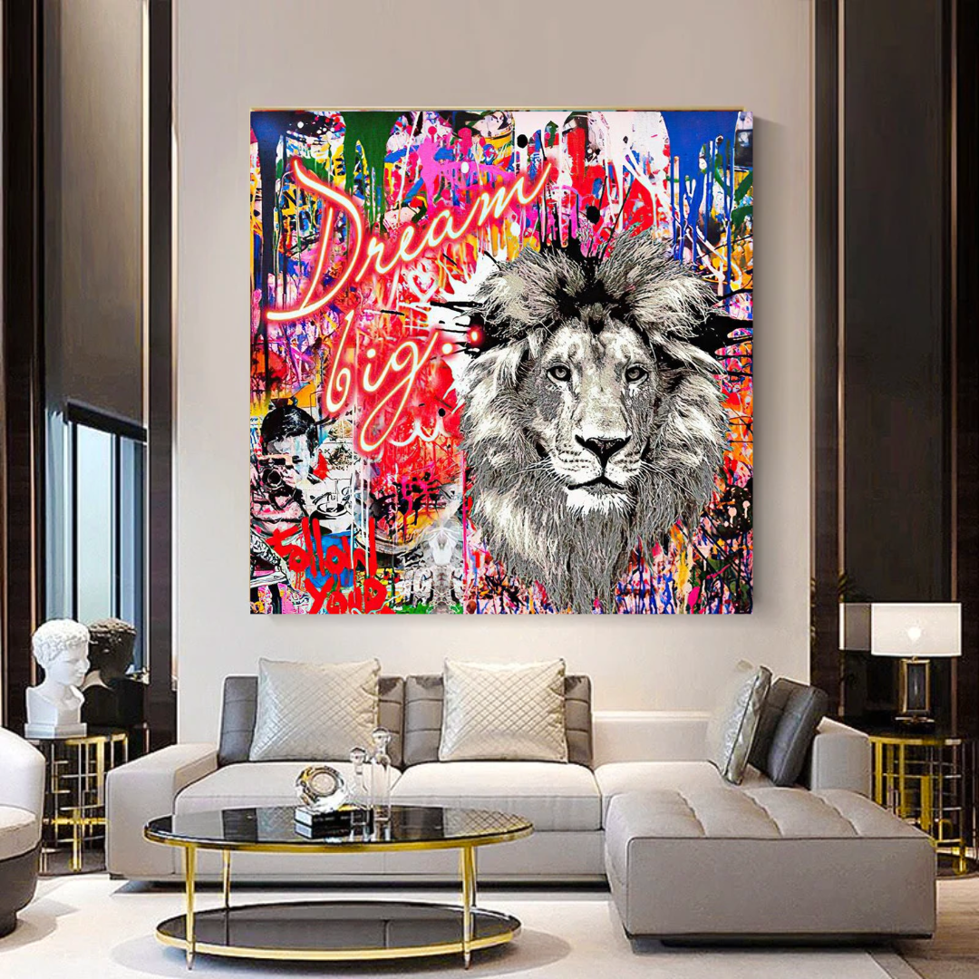 Banksy Dream Big Canvas Wall Art - Eye-Catching Masterpiece for Modern Home & Office Decor | Street Art Inspired Wall Decor for Living Room, Bedroom & Workspace