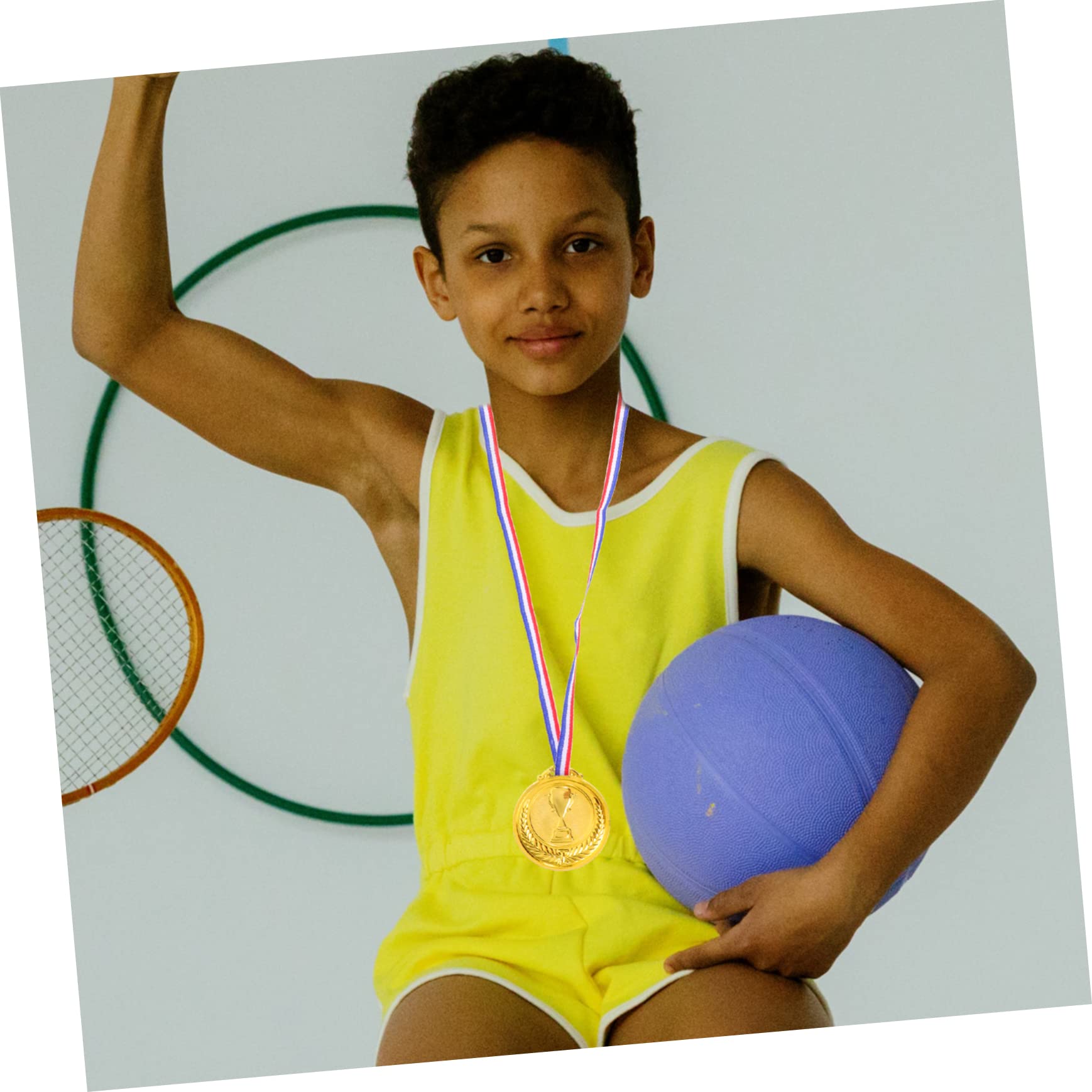 Milisten 6-Piece Kids' Plastic Gold Medals Set - Reusable Children's Award Toys for Sports Day, Birthday Parties & School Achievements