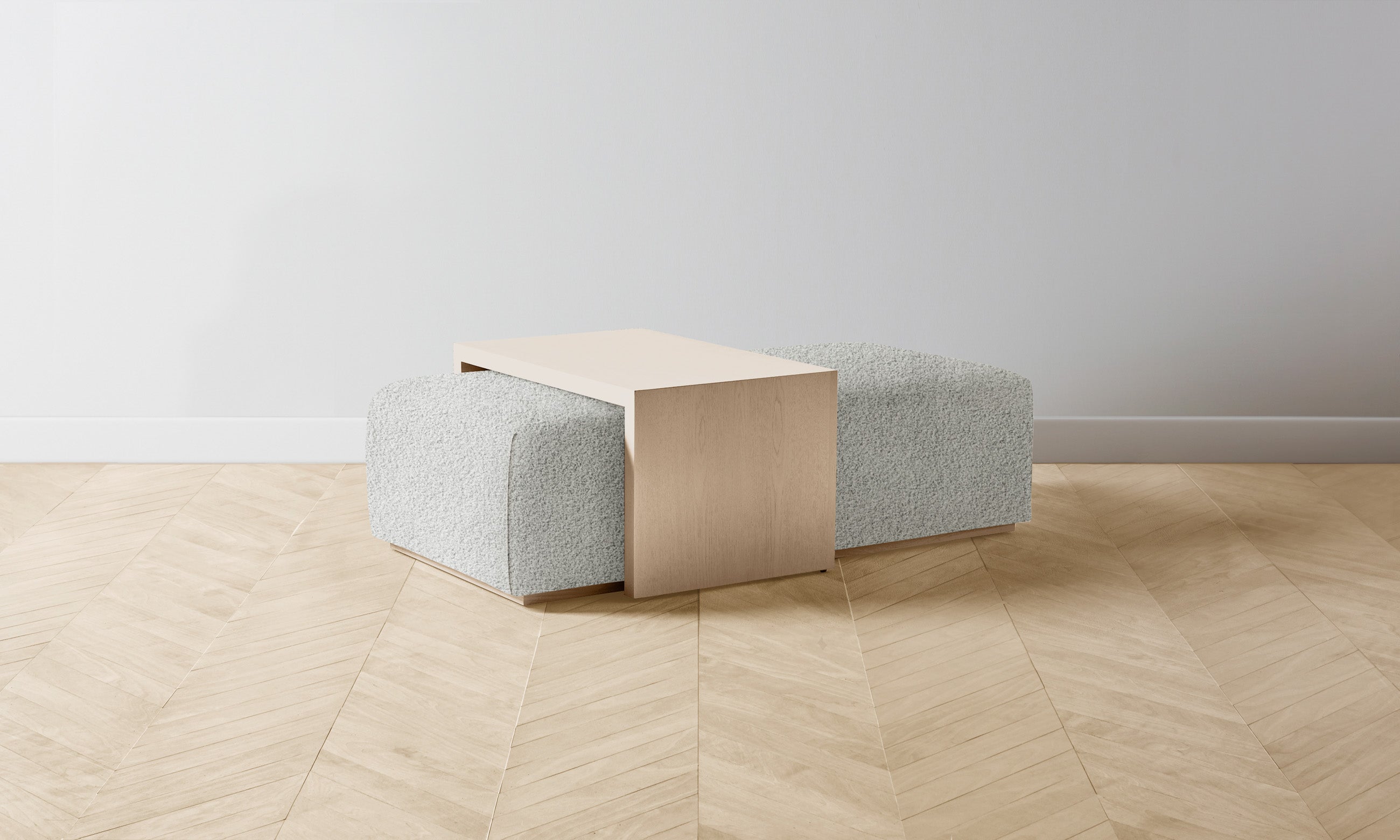 The Bowery Ottoman - Woolen Bouclé Cliff Upholstered Storage Bench | Modern Living Room, Bedroom & Entryway Furniture for Home Decor