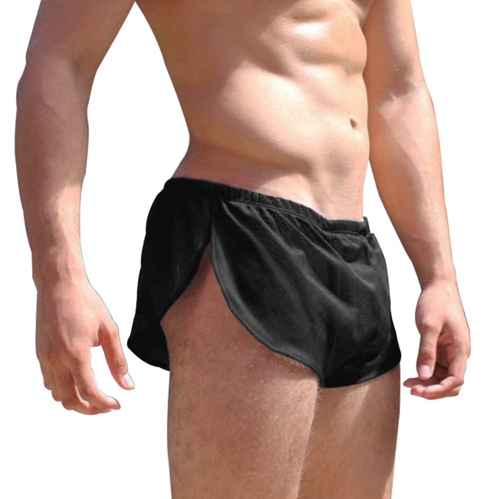 Men's Split Side Athletic Shorts - Breathable Mesh Workout Shorts with Large Side Splits for Running & Gym | Sexy & Comfortable for Sports & Casual Wear