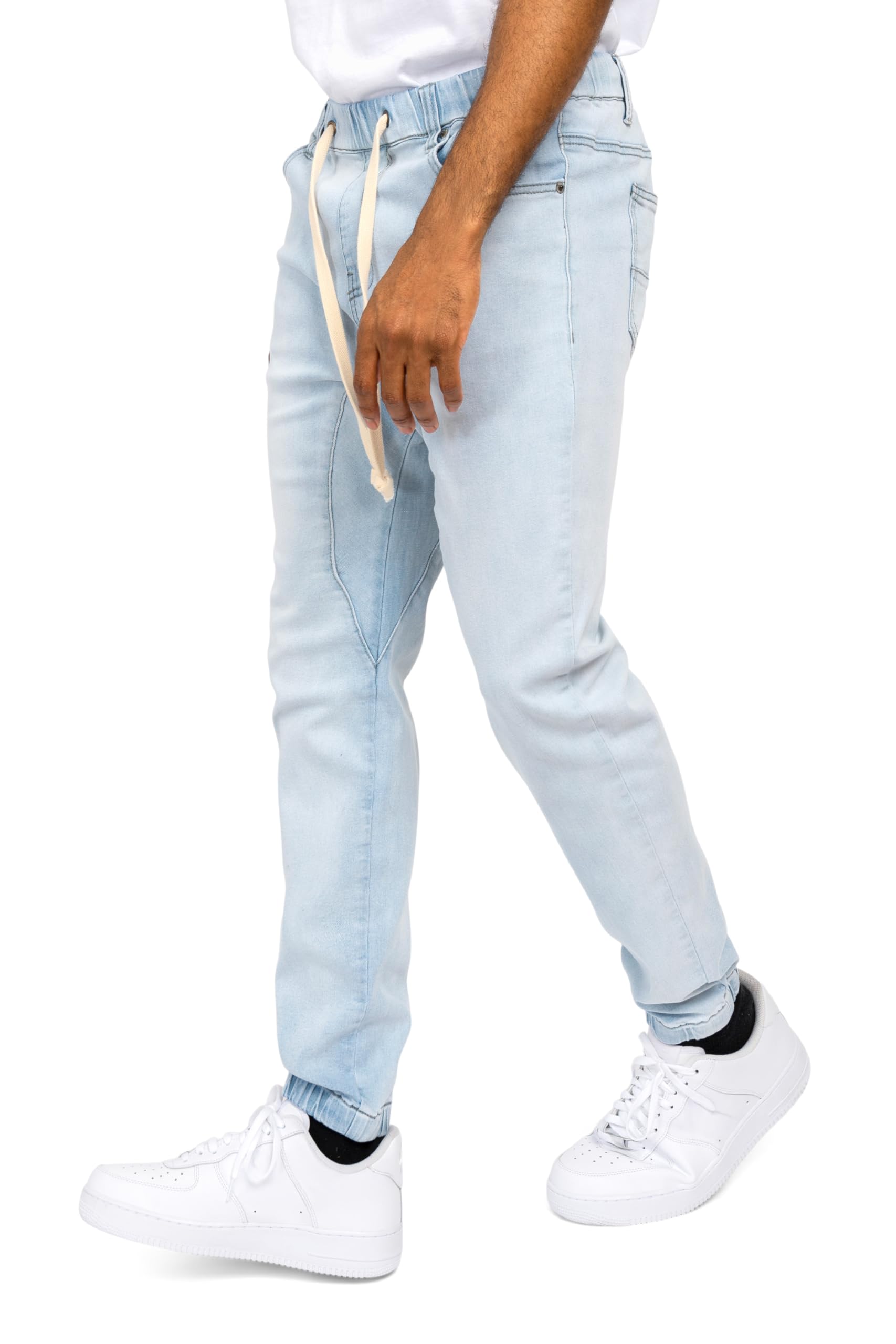 Victorious Men's Drop Crotch Jogger Pants - Stylish Denim Sweatpants for Casual Wear, Street Fashion & Lounge Comfort