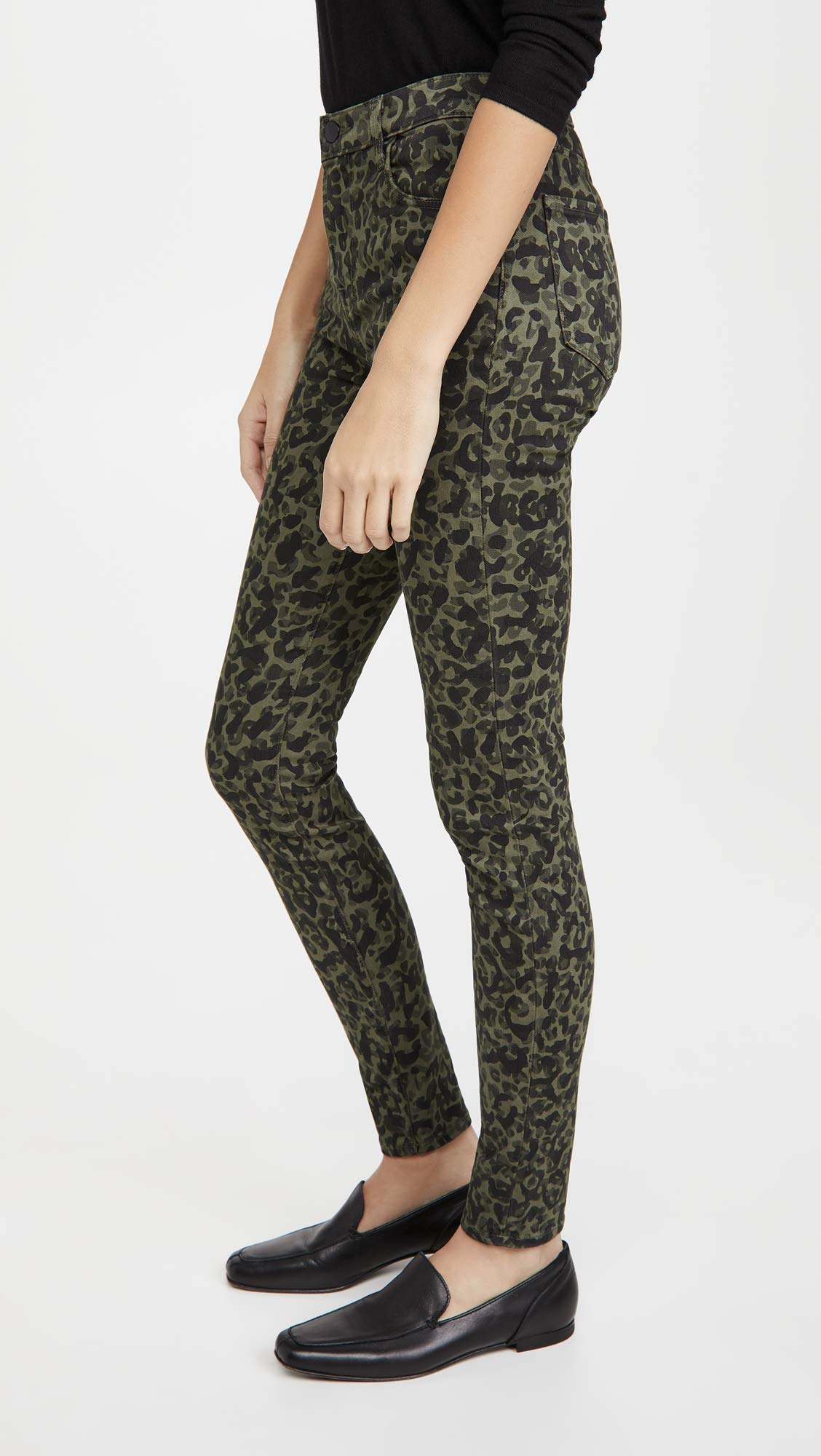 J Brand Women's Maria High Rise Skinny Jeans - Zeal Delacouri Print in Green, Size 25 | Trendy Stretch Denim Pants for Casual Wear, Night Out & Everyday Fashion