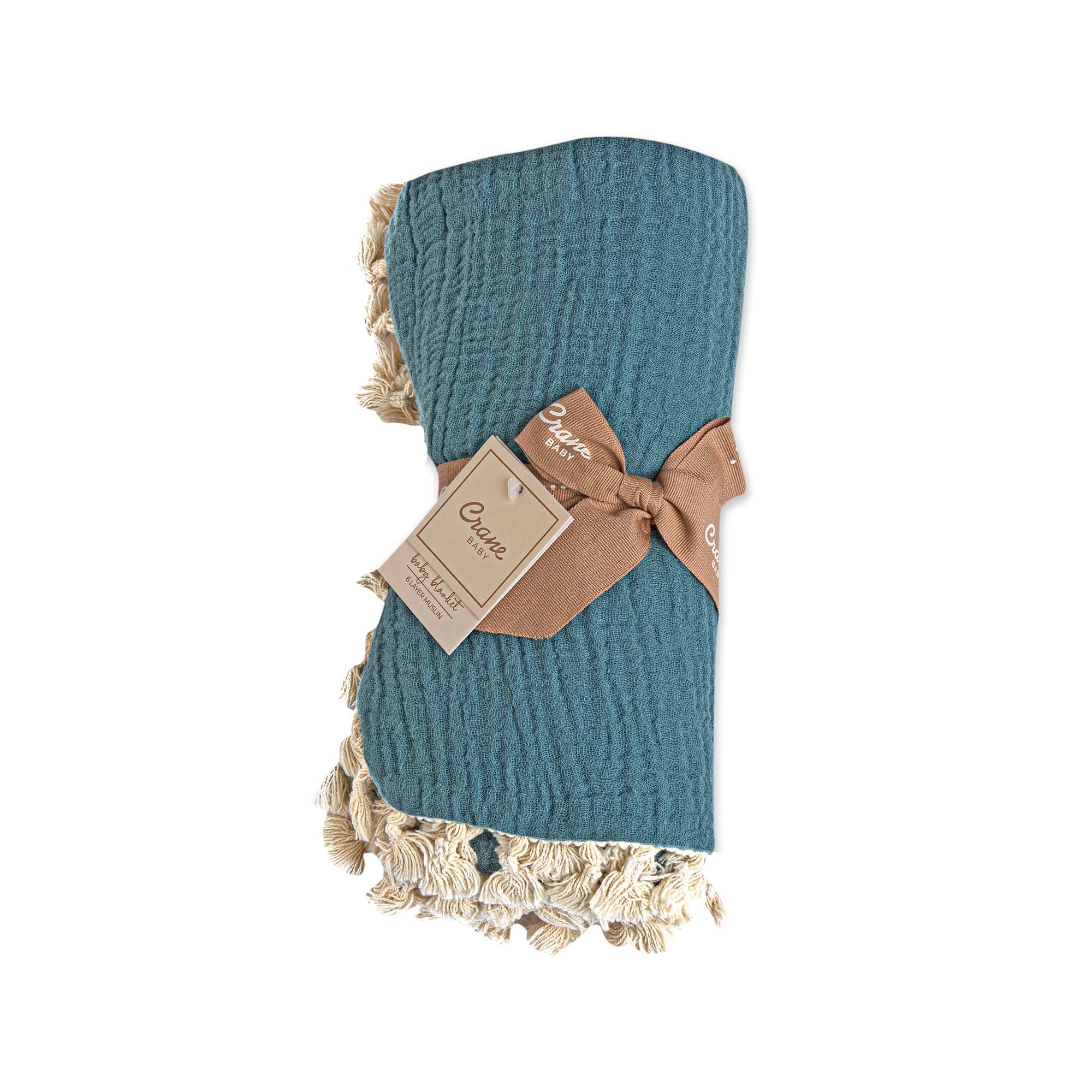 6-Layer Muslin Baby Blanket by Crane - Soft, Breathable & Lightweight for Swaddling, Nursing & Stroller Use