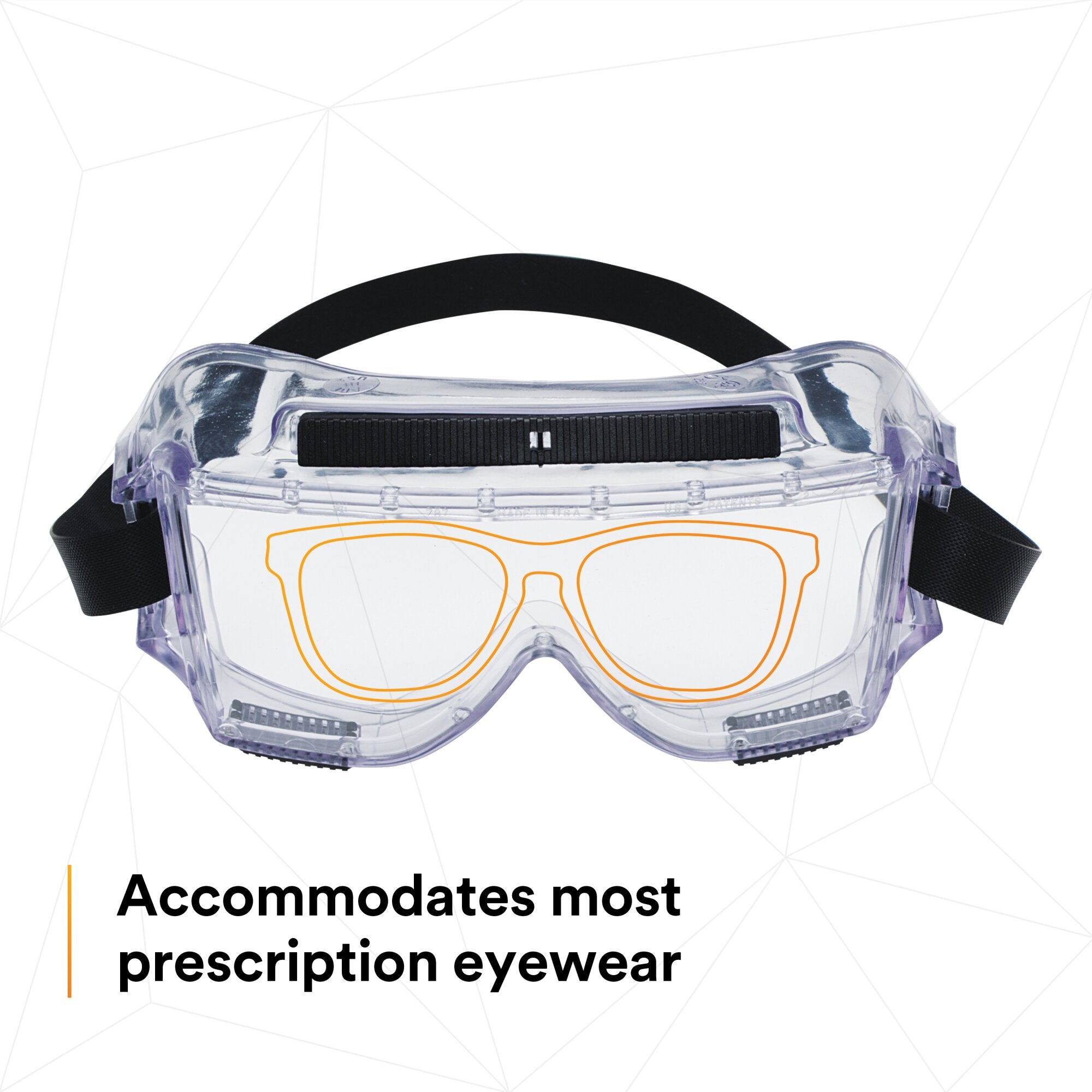 3M Centurion Safety Splash Goggle 454AF - ANSI Z87.1 Certified Protective Eyewear for Lab, Construction & Chemical Work - Anti-Fog, UV Protection, Comfort Fit for Industrial & DIY Use