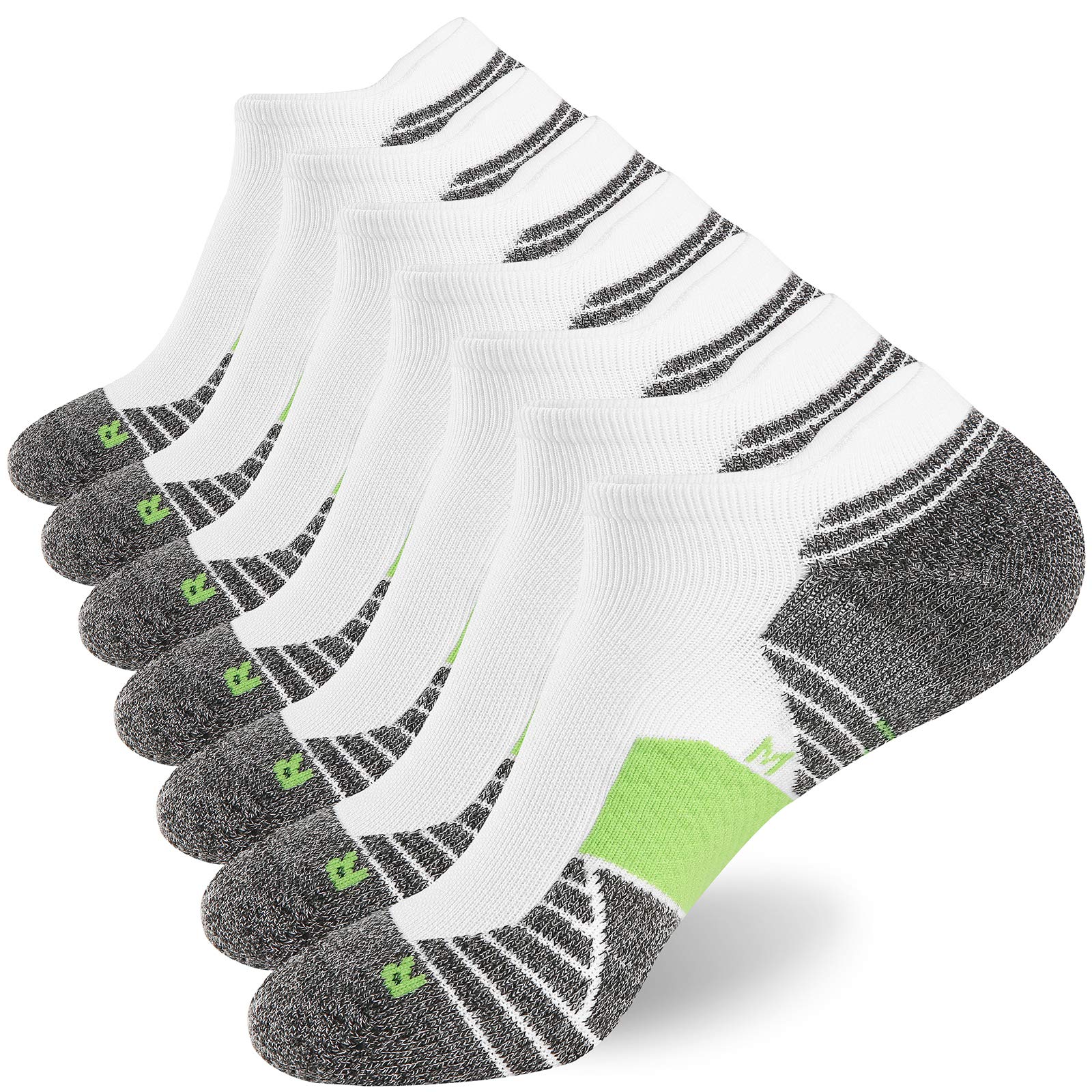 WANDER Men's Athletic Running Socks - 7 Pairs Thick Cushioned Ankle Socks for Sports & Workouts - Low Cut Breathable Socks (Sizes 6-9/10-12/12-14) - Perfect for Jogging, Gym Training & Daily Wear