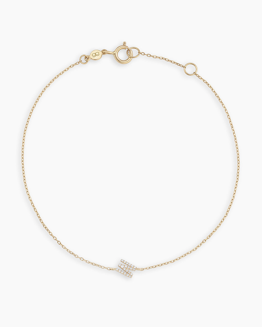 Diamond Pavé Alphabet Bracelet - Personalized Initial Letter Bracelet for Women, Sterling Silver or Gold Plated, Elegant Gift for Birthday, Anniversary, Valentine's Day | Perfect for Everyday Wear & Special Occasions