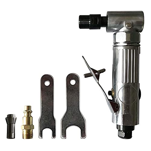 90 Degree Pneumatic Angle Die Grinder 1/4 Inch Replacement Part for M.C - Silver Air-Powered Grinding, Cutting, Polishing & Engraving Tool Set | Ideal for Metalworking, Wood Carving & DIY Projects