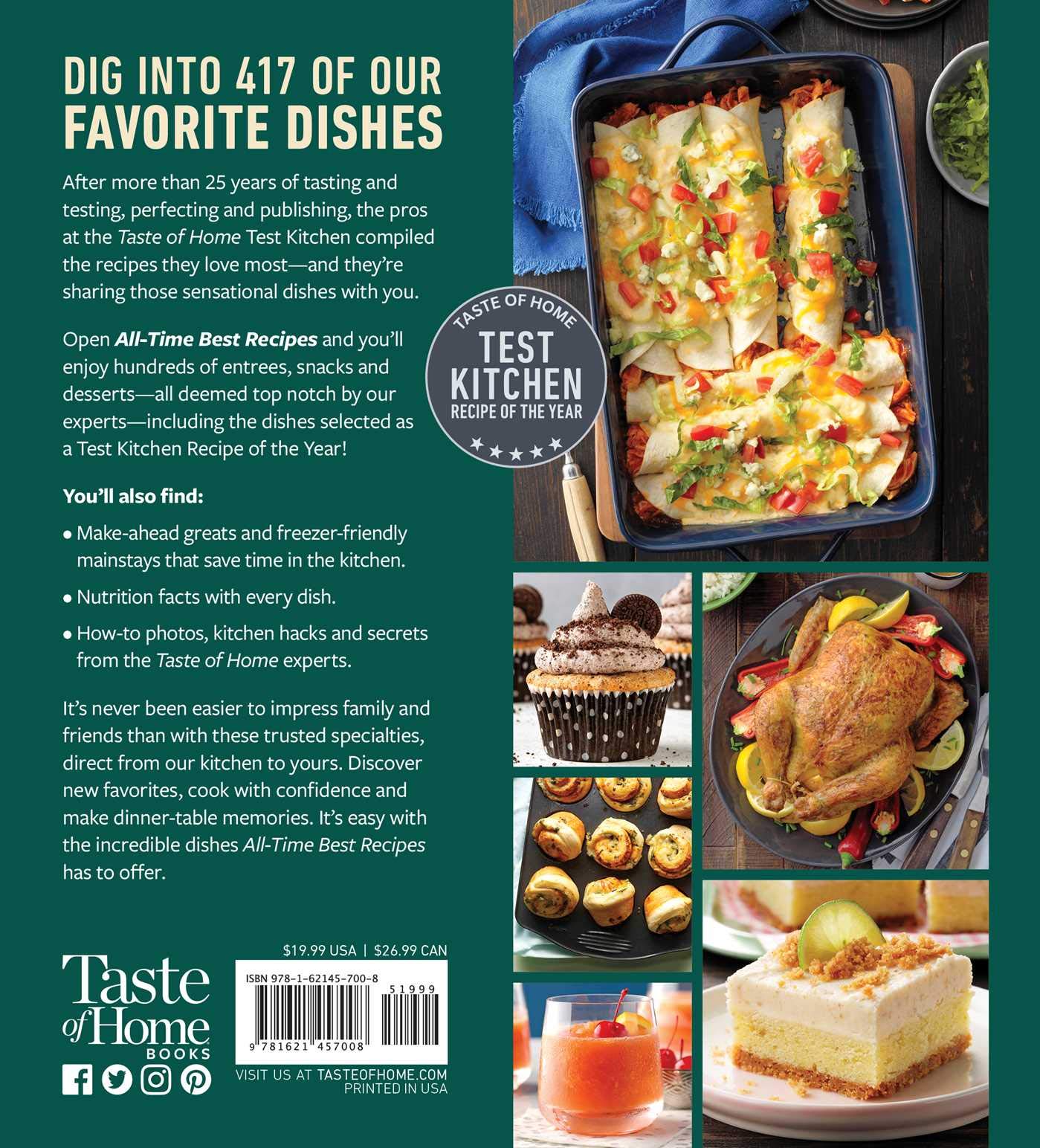 Taste of Home All Time Best Recipes Cookbook - Classic American Dishes for Family Dinners & Holiday Gatherings