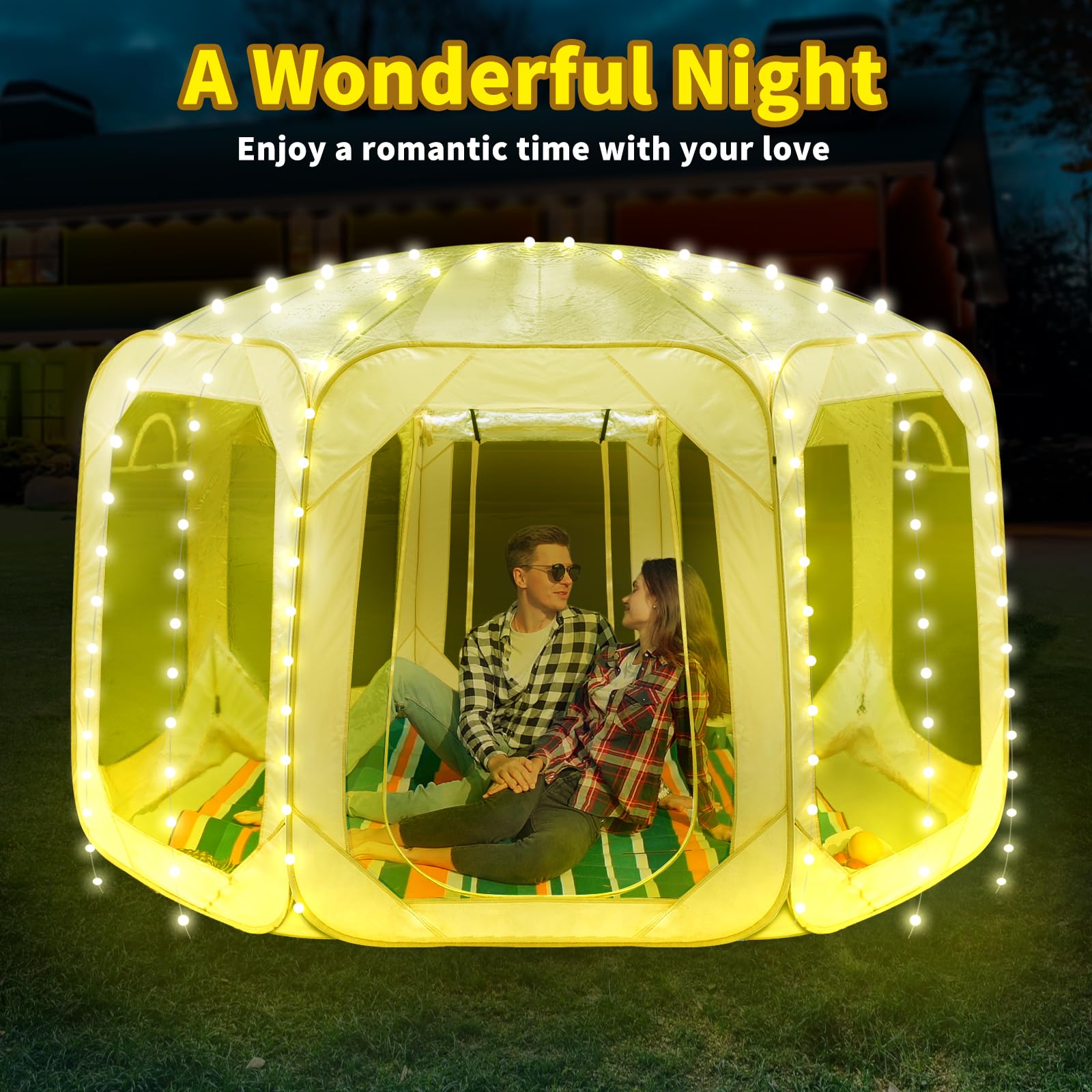 540° Clear Pop Up Bubble Tent - Fully Transparent Outdoor Camping Gazebo with No Dead Corners | Perfect for Backyard Camping, Beach Parties & Stargazing