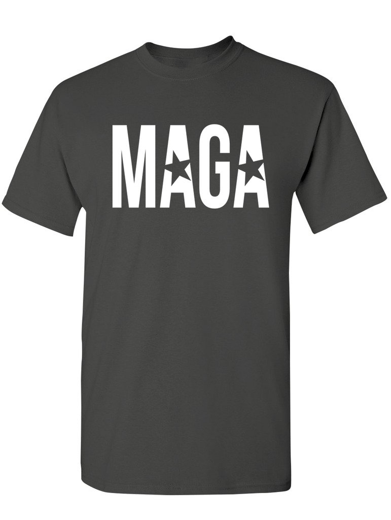 Manateez Men's MAGA 'Make America Great Again' T-Shirt - Medium Size, Charcoal Gray - Patriotic Casual Wear for Political Rallies & Everyday Outfits