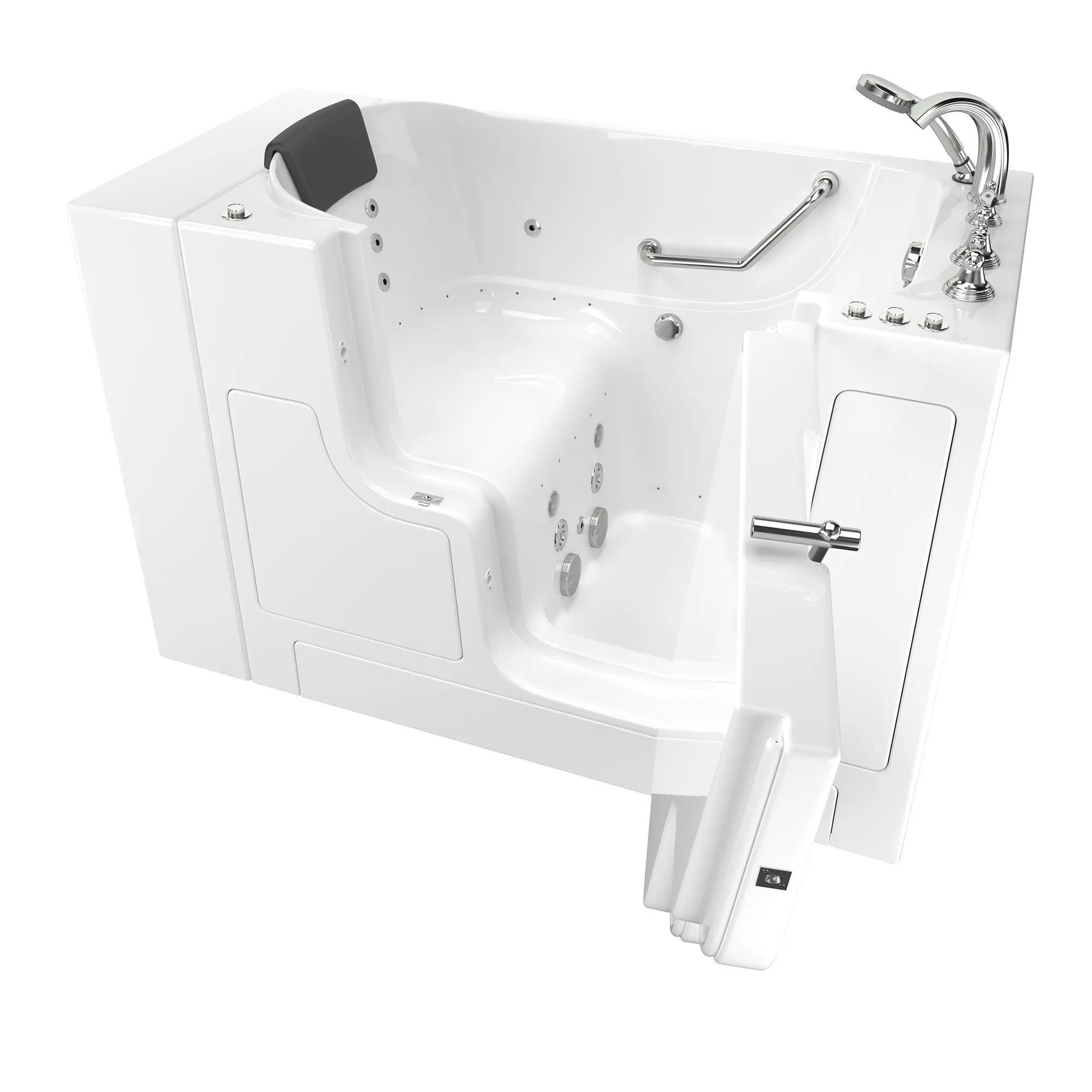 Premium 30 x 52 Inch Gelcoat Walk-In Bathtub with Air Spa & Whirlpool Systems - Right Hand Drain & Faucet - Ideal for Elderly & Mobility Support, Therapeutic Relaxation at Home