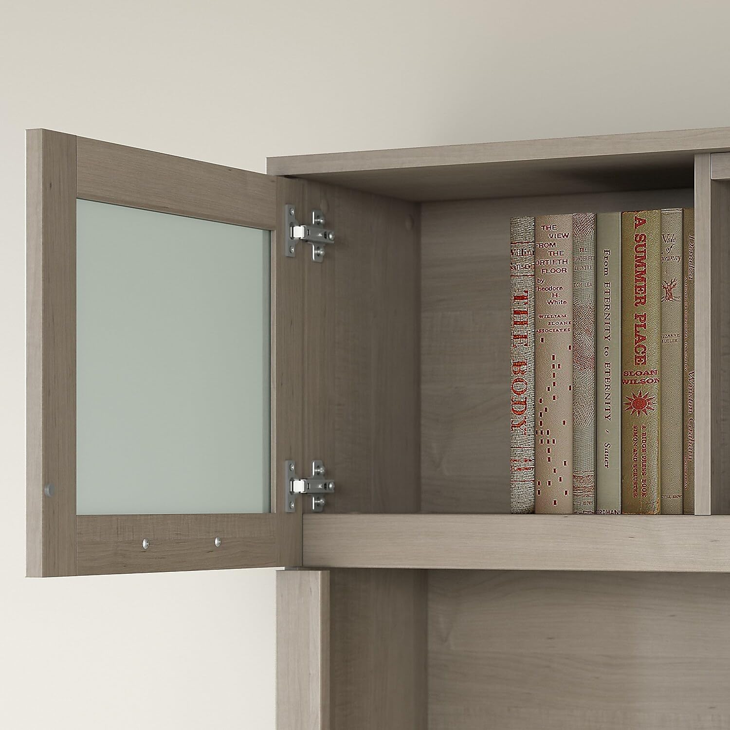 Bush Furniture Somerset 72W Desk Hutch in Ash Gray - Home Office Desk Organizer with Storage Shelf for Study, Work & Remote Work Setup