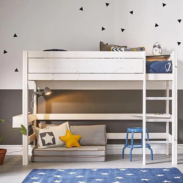 High Sleeper Bed with Ladder - 152cm Loft Bed for Teens & Adults, Space-Saving Bunk Bed for Small Rooms, Dormitory or Kids Bedroom - Sturdy Metal Frame & Easy Assembly