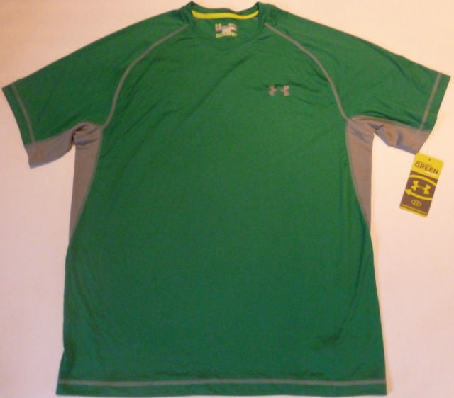 UNDER ARMOUR Men's Catalyst Short Sleeve Crew Neck T-Shirt - HeatGear Moisture Wicking Rugby & Training Tee in Sage Green - Perfect for Workouts, Sports & Casual Wear