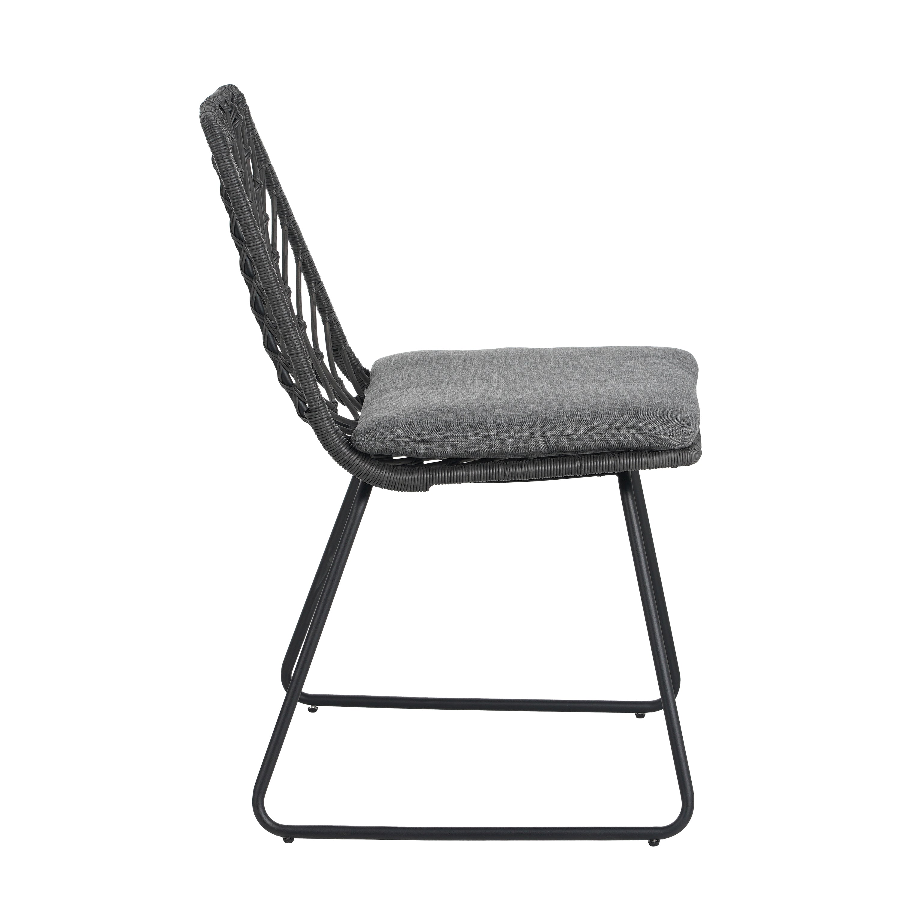 DEJA CHAIR Set of 2 with Cushions - Modern Gray Accent Chairs for Living Room, Bedroom, or Office - Comfortable Lounge Seating for Home Decor