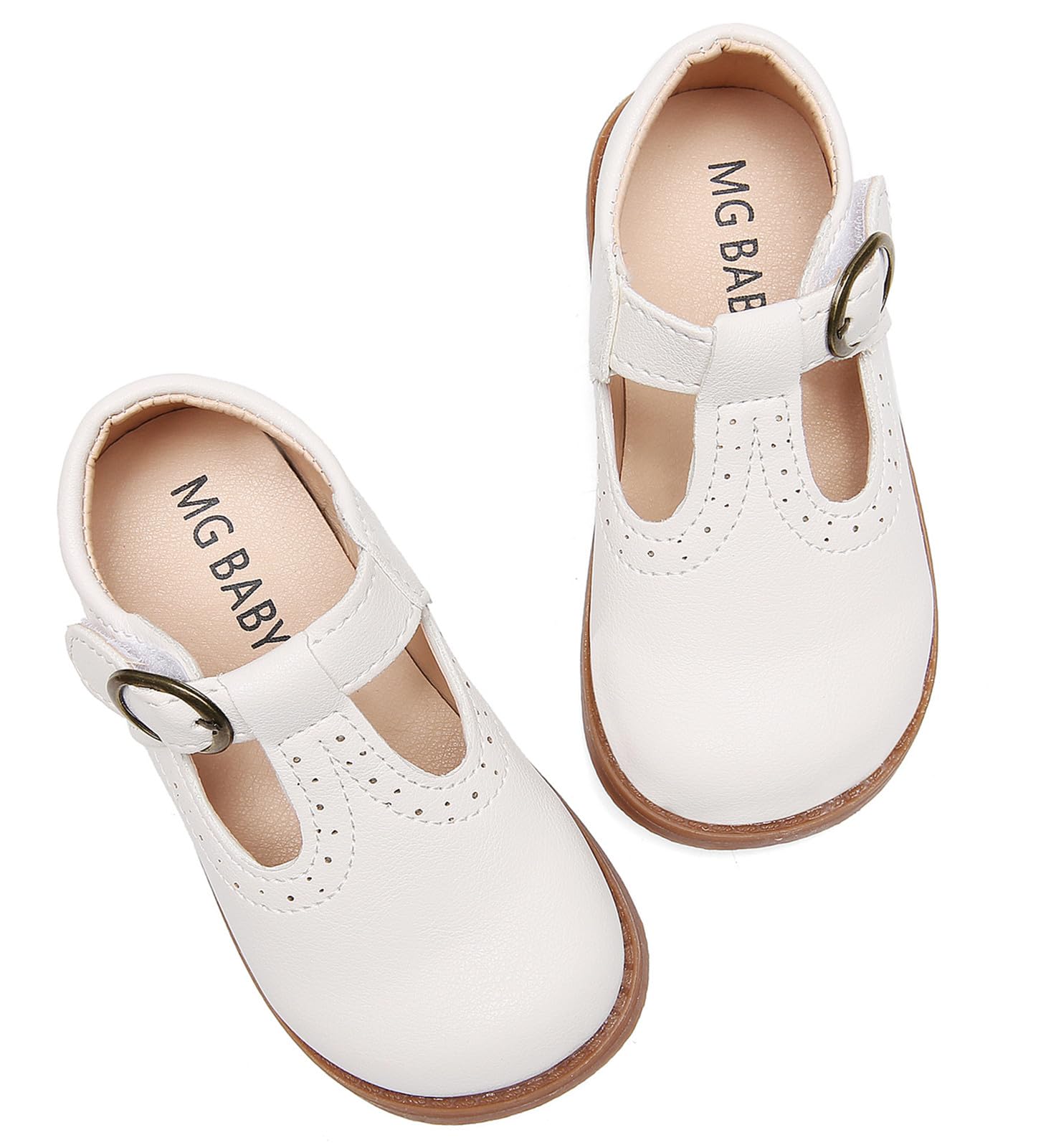 DADAWEN Girls Mary Jane Shoes - Classic School Uniform Flats for Dress & Formal Wear - Comfortable Leather Ballet Shoes for Kids, Toddlers, Church, Wedding & Special Occasions