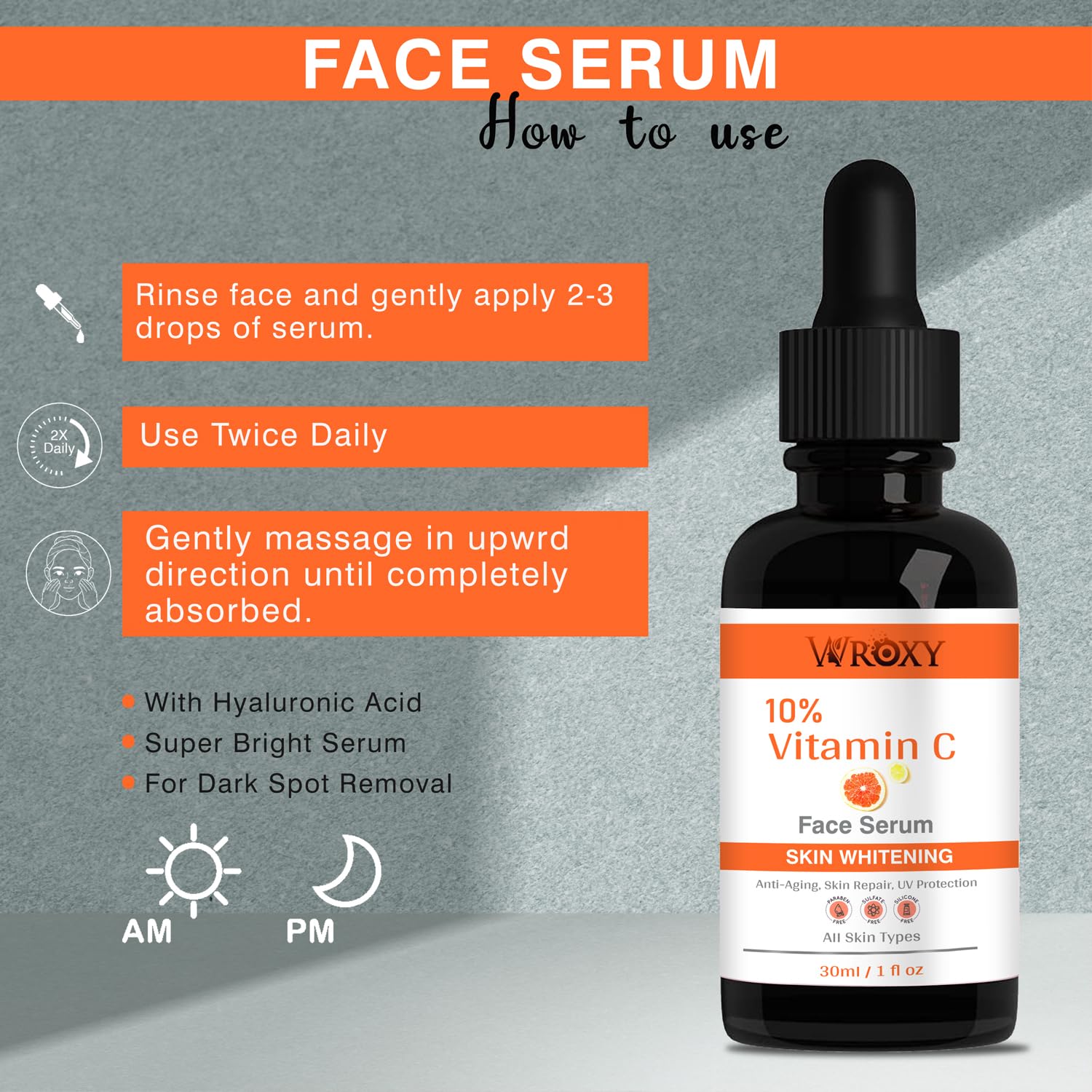 10% Vitamin C Face Serum for Glowing Skin - Brightening Treatment for Hyperpigmentation & Dullness - Anti-Aging Facial Serum for Women & Men (30ml) - Perfect for Morning Skincare Routine & Dark Spot Correction