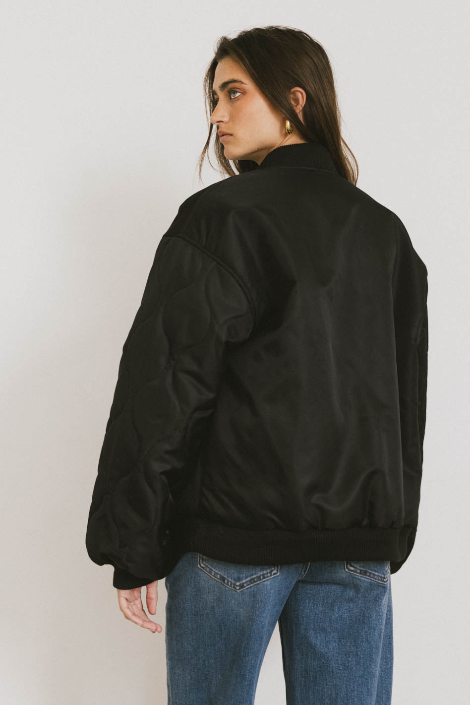 Madilyn Black Bomber Jacket for Women - Stylish Outerwear for Casual & Streetwear Fashion - Perfect for Fall & Winter Layering