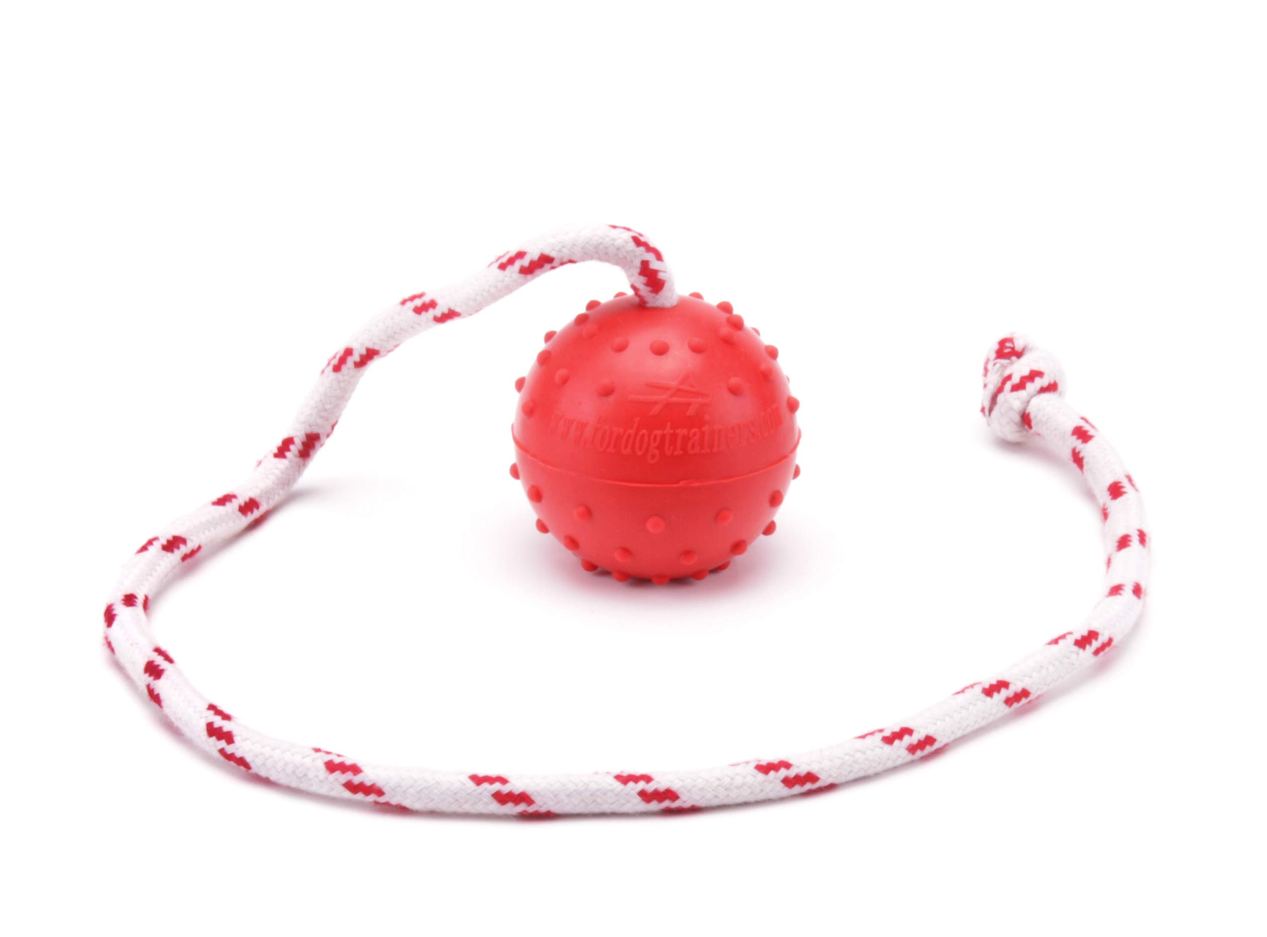 Durable Natural Rubber Rope Ball Dog Toy for Puppy Training, Teeth Cleaning & Fetch Games – Perfect for Schutzhund Sport, Tug-of-War Play & Interactive Bonding – Great for Indoor/Outdoor Playtime & Dental Health