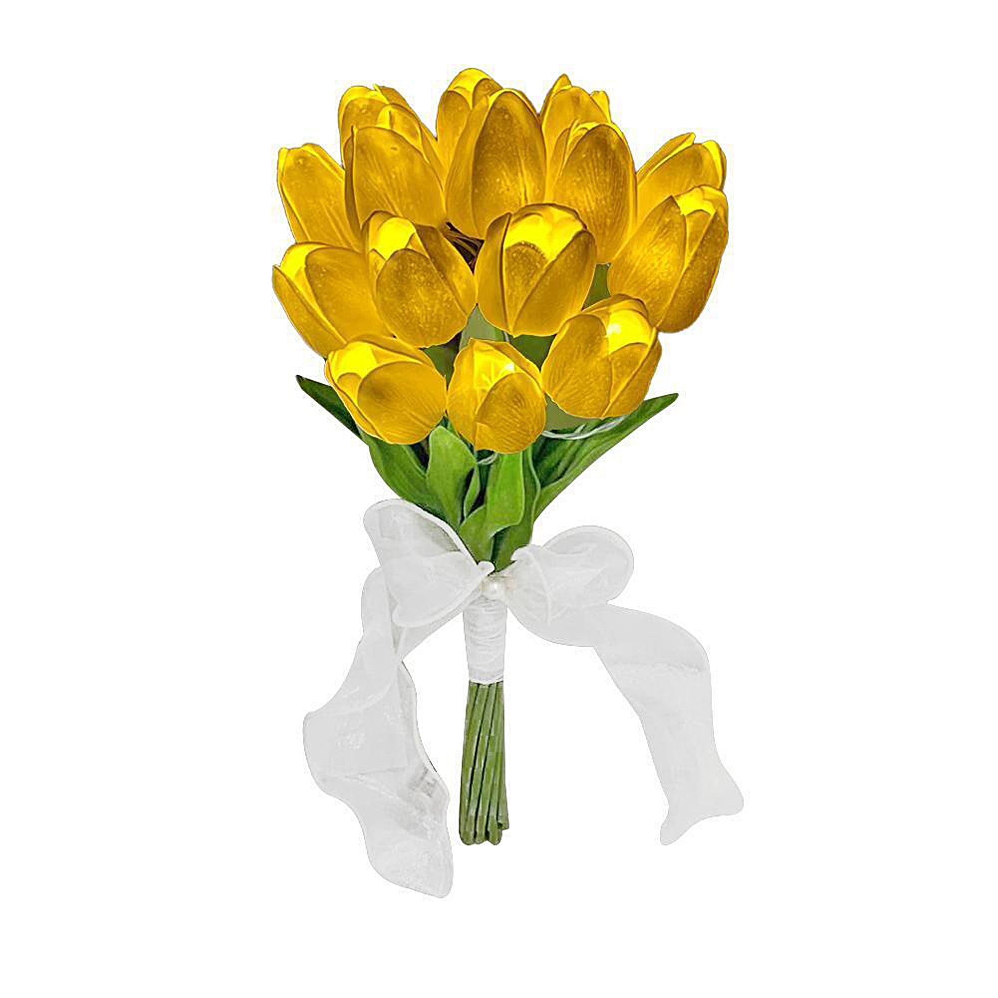 Milex The Yellow Tulip Light - Elegant Floral Table Lamp for Bedroom, Living Room & Office Decor | Warm White LED Bulb Included | Perfect for Home, Wedding & Gift Giving
