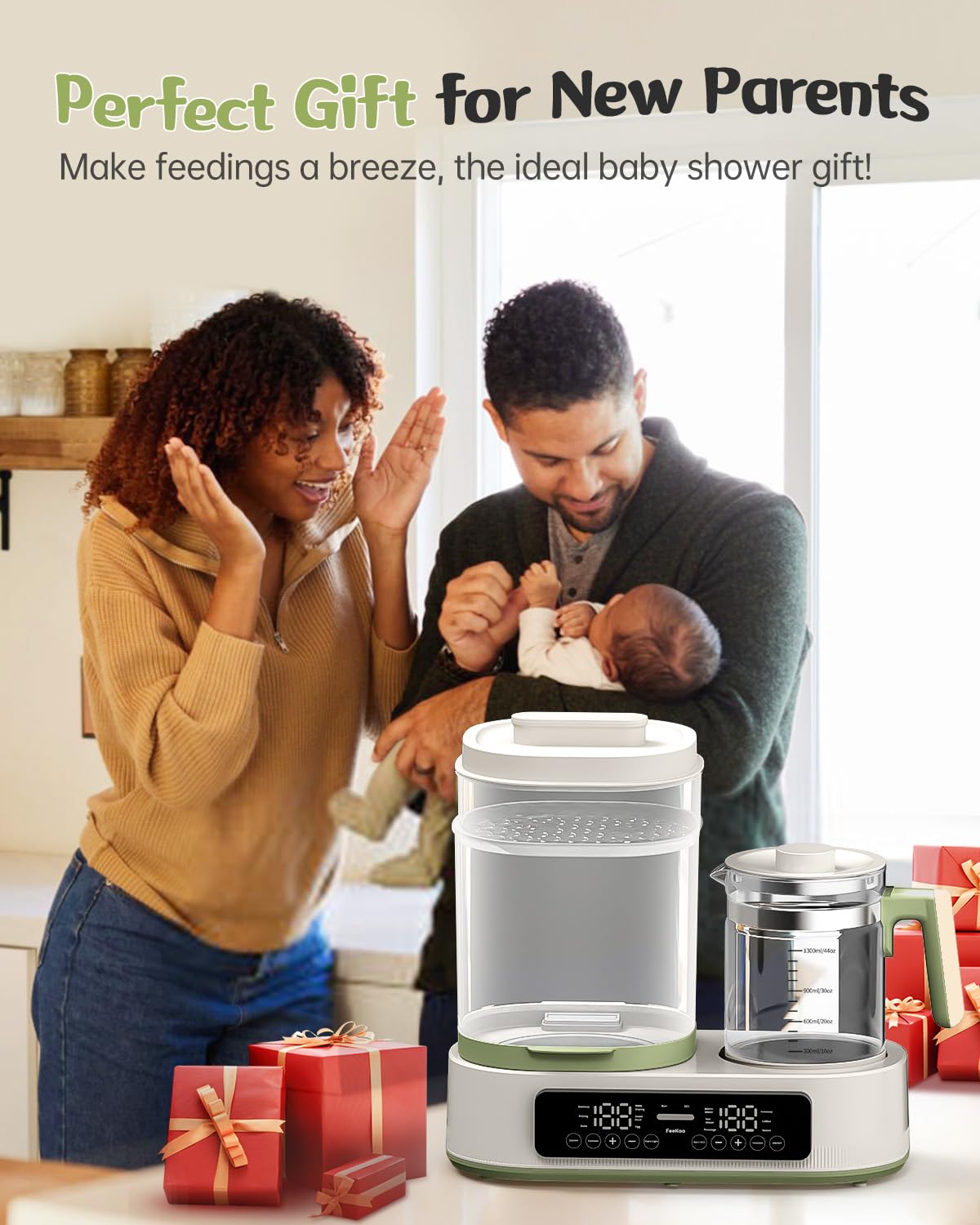 Feekaa Baby Bottle Warmer & Food Steamer - 44oz Electric Bottle Warmer with Temperature Control for Breastmilk, Formula & Baby Food - Perfect for Nursery, Travel & On-the-Go Parents