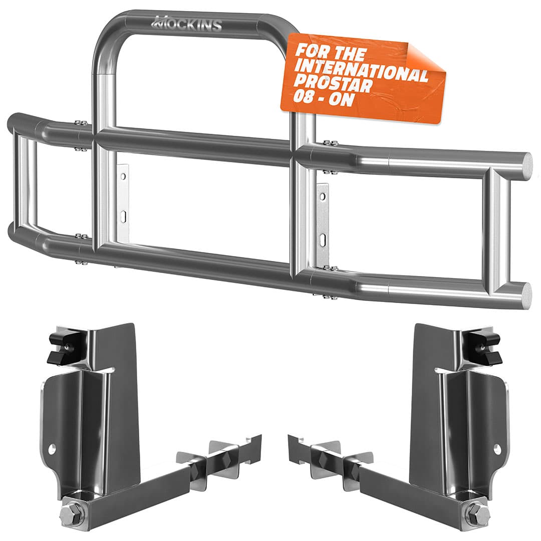 Heavy Duty Front Bumper Guard with Mounting Brackets for International Prostar (2008-Present) - 90