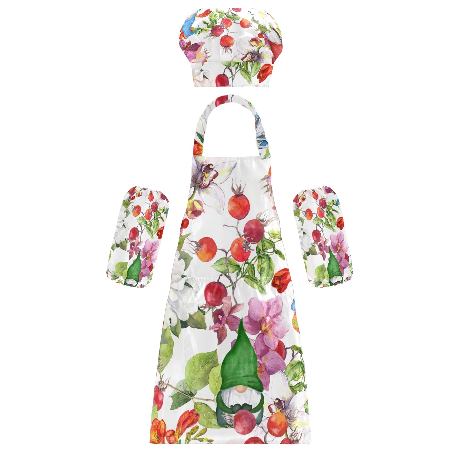 Kids Apron Chef Hat Set - Gardening & Halloween Costume for Boys Girls