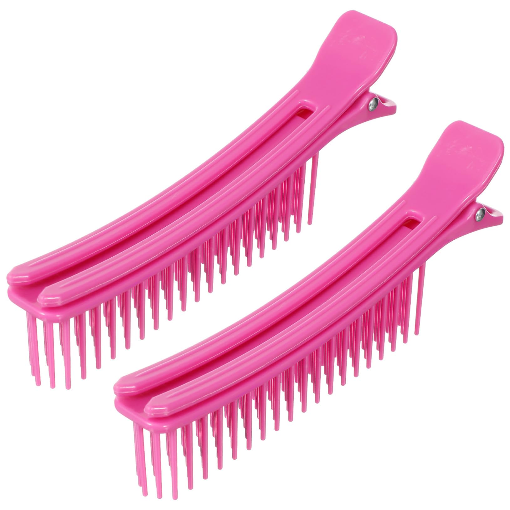 Kichvoe 2-Pack Extra Large Hair Sectioning Clips for Curly Hair - Salon Quality Styling Tools with Large Round Mirror, Perfect for Makeup & Hairdressing (Pink)