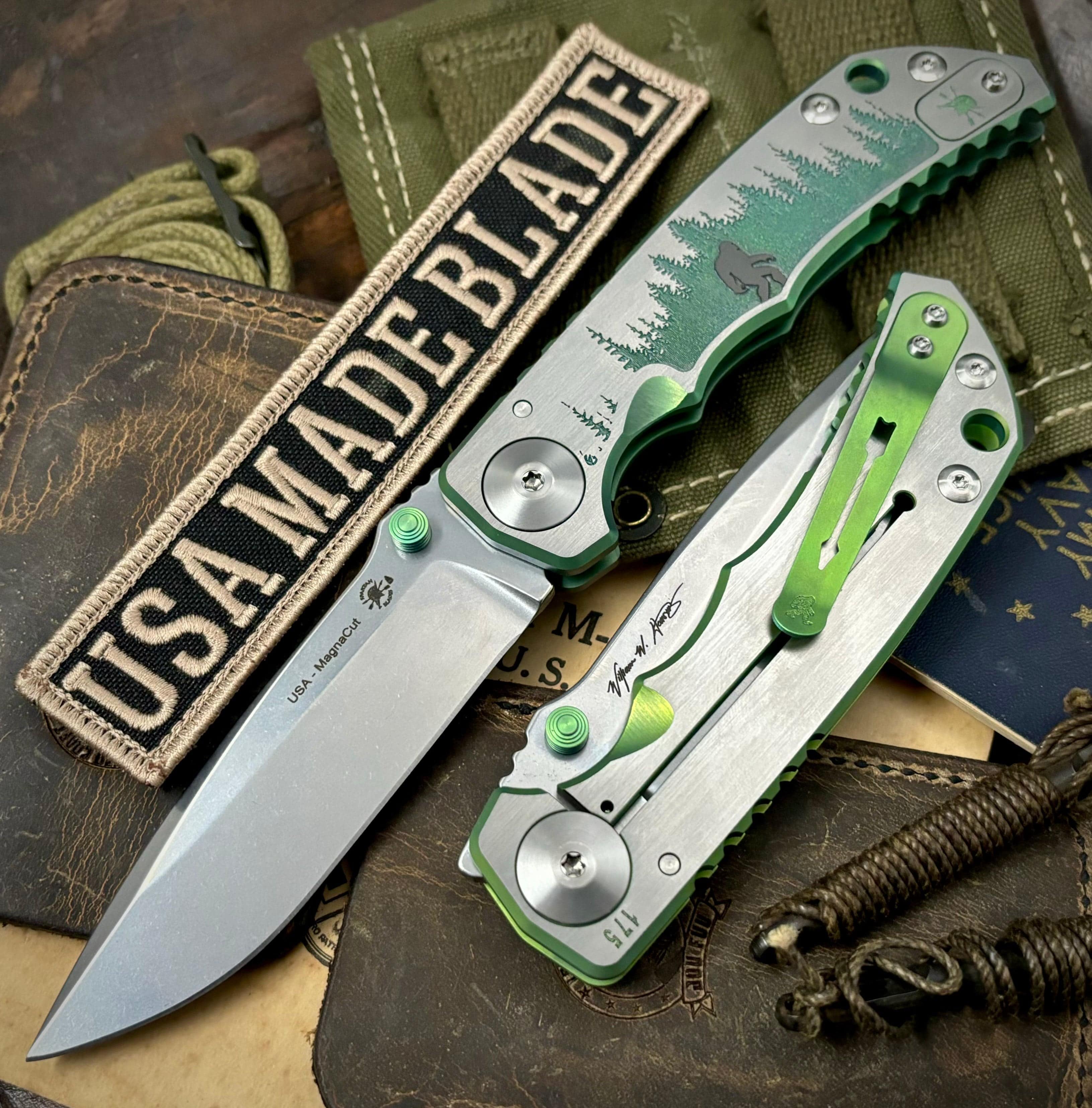 Spartan Blades Harsey Folder Sasquatch Special Edition Folding Knife - MagnaCut Steel Blade, Tactical EDC Pocket Knife for Outdoor Camping, Hunting & Survival Gear
