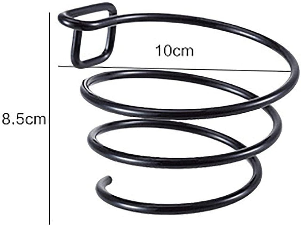HomeAra 1-Pack Black Metal Wall-Mounted Hair Dryer Holder with Hook - Suction Cup Bathroom Organizer for Hairdryer, Straightener & Accessories - Space Saving Storage for Small Bathrooms & Dorm Rooms