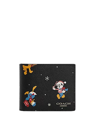 **Coach Disney X Coach 3-in-1 Wallet with Holiday Print – Stylish Crossbody Card Holder & Zip Pouch for Women | Perfect for Travel, Shopping & Everyday Use**