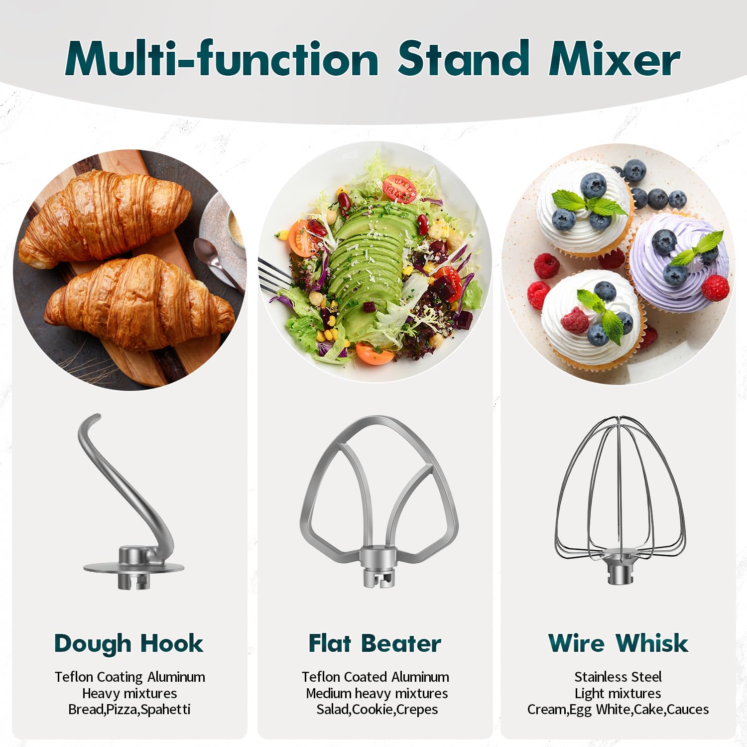 COOKLEE 9.5 Qt 660W Stand Mixer - Powerful Electric Kitchen Mixer with Dishwasher-Safe Dough Hook, Flat Beater, Wire Whip & Pouring Shield - Perfect for Baking Bread, Cakes, Cookies & More - Ideal for Home Bakers & Cooking Enthusiasts - Black