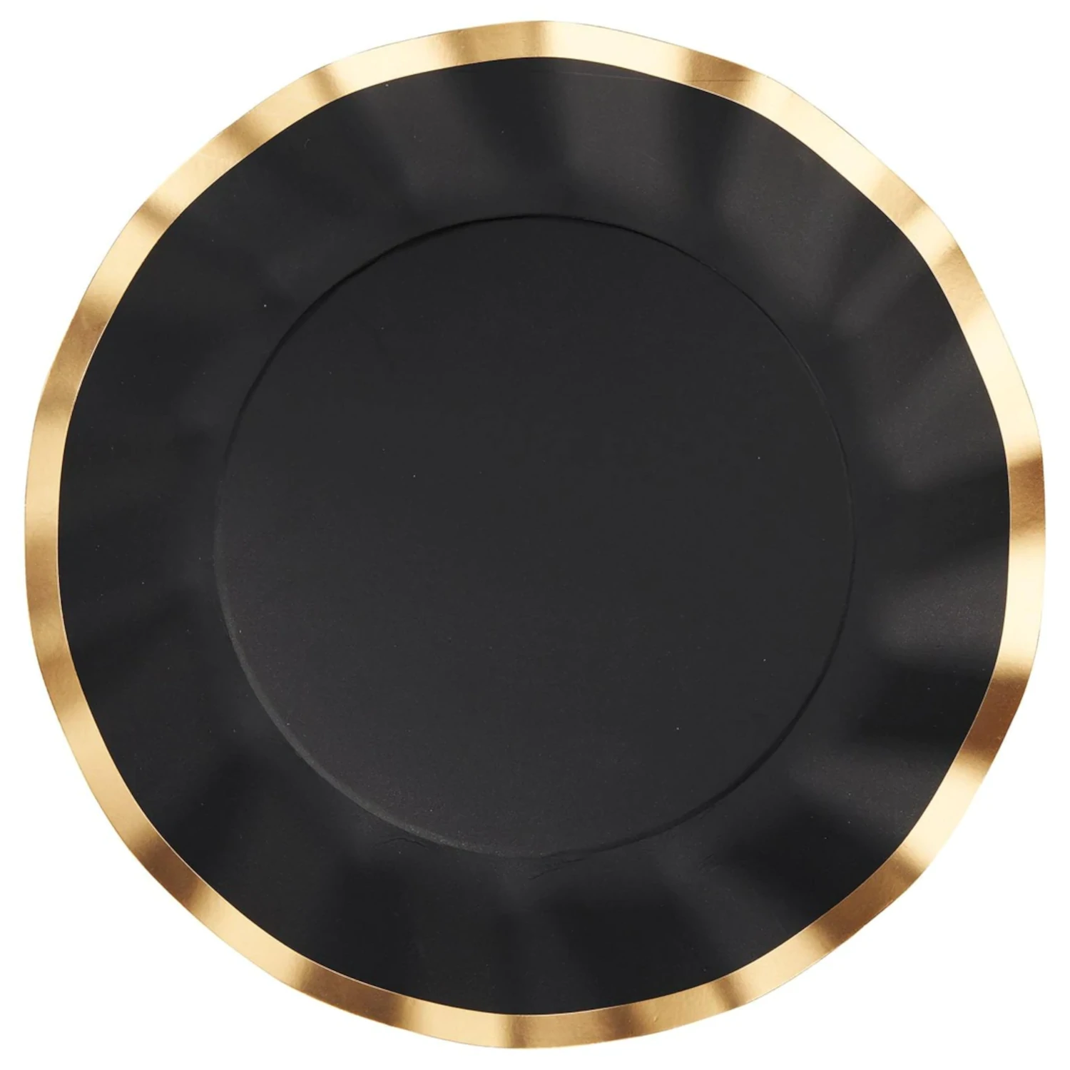 Eco-Friendly Black Wavy Paper Plates - 50 Pack Disposable Dinnerware for Parties, Picnics & BBQs - Elegant Disposable Plates for Weddings, Birthdays & Outdoor Events