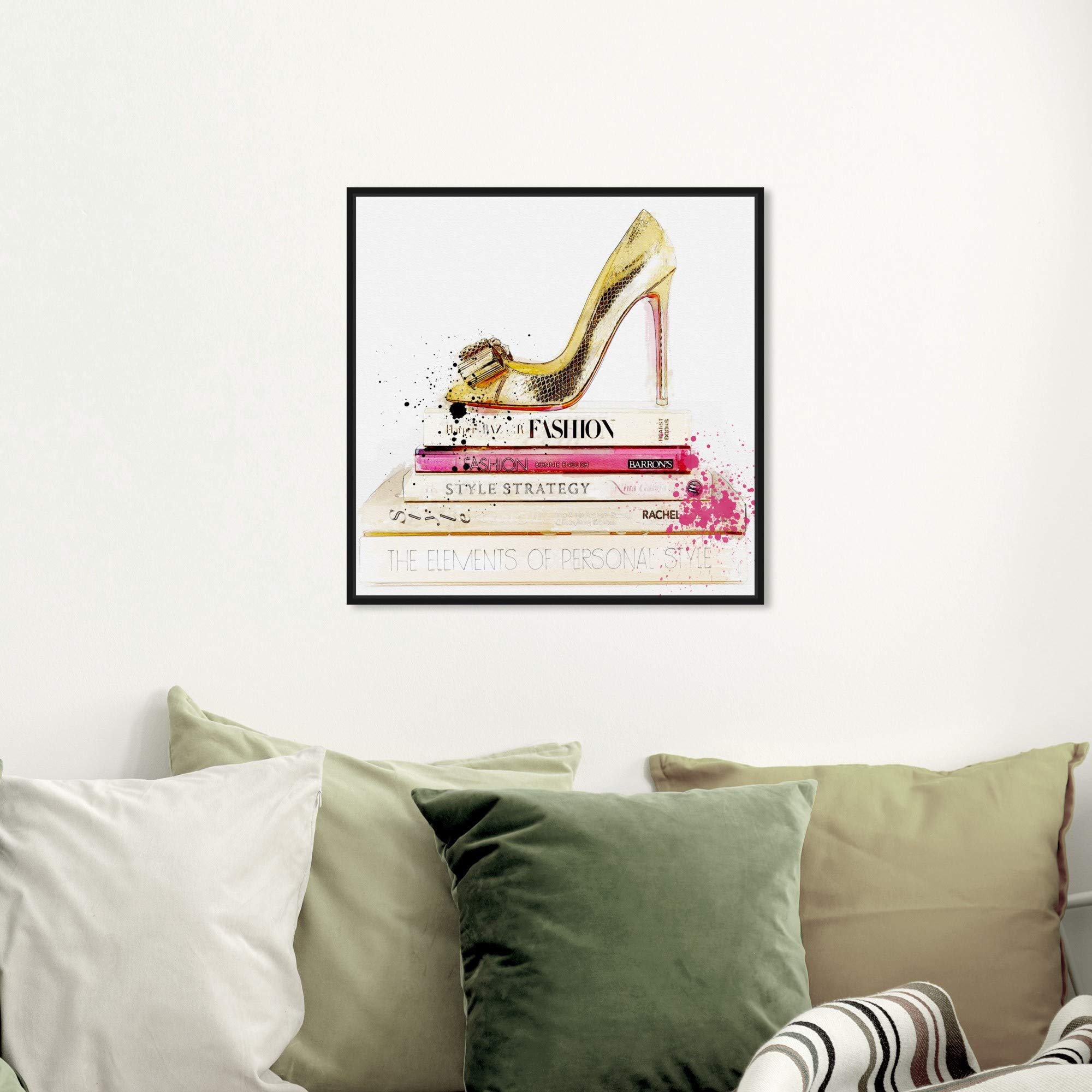 Oliver Gal Framed Abstract Shoe & Fashion Books Wall Art Decor - 20