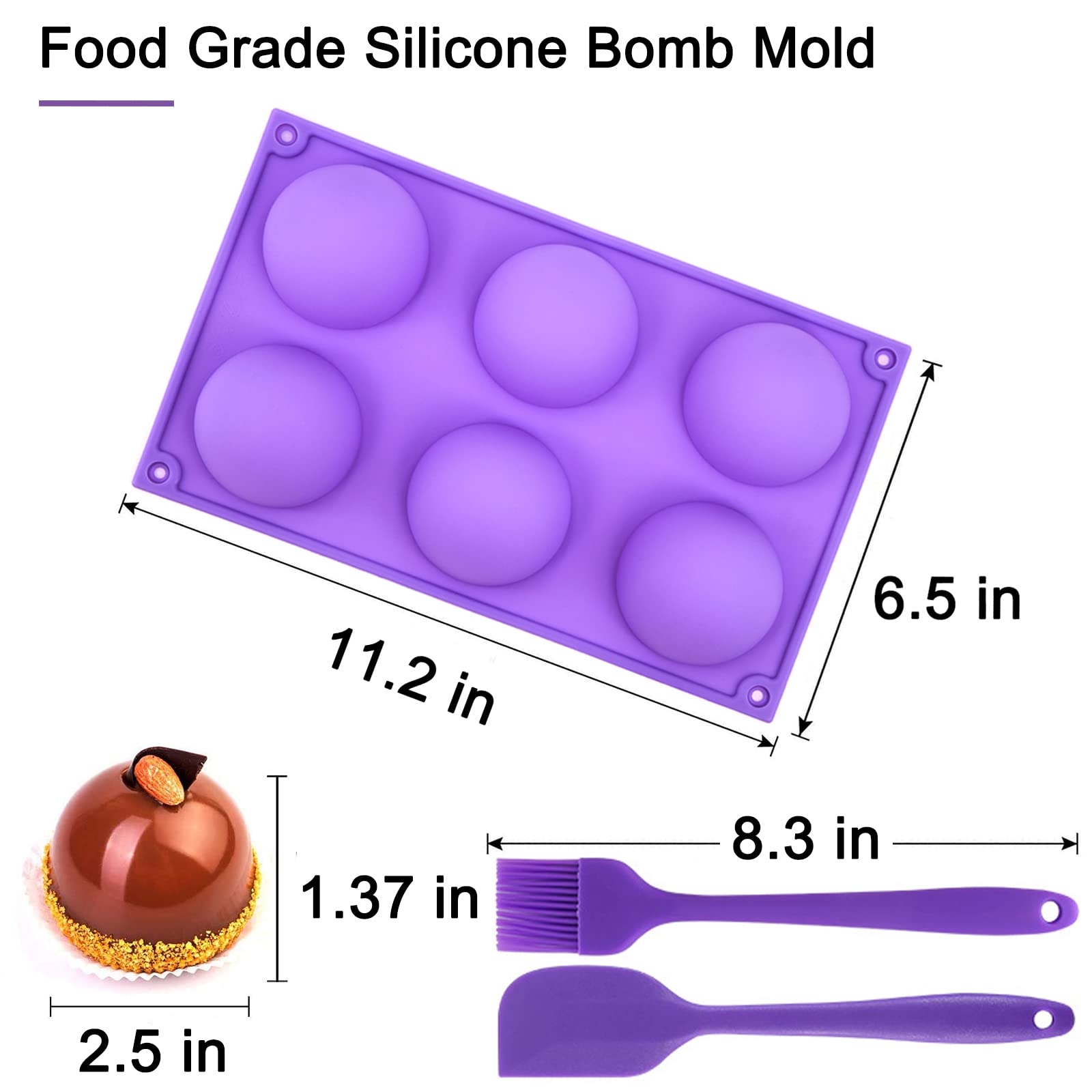 Premium Silicone Hot Chocolate Bomb Mold Set - 2.5