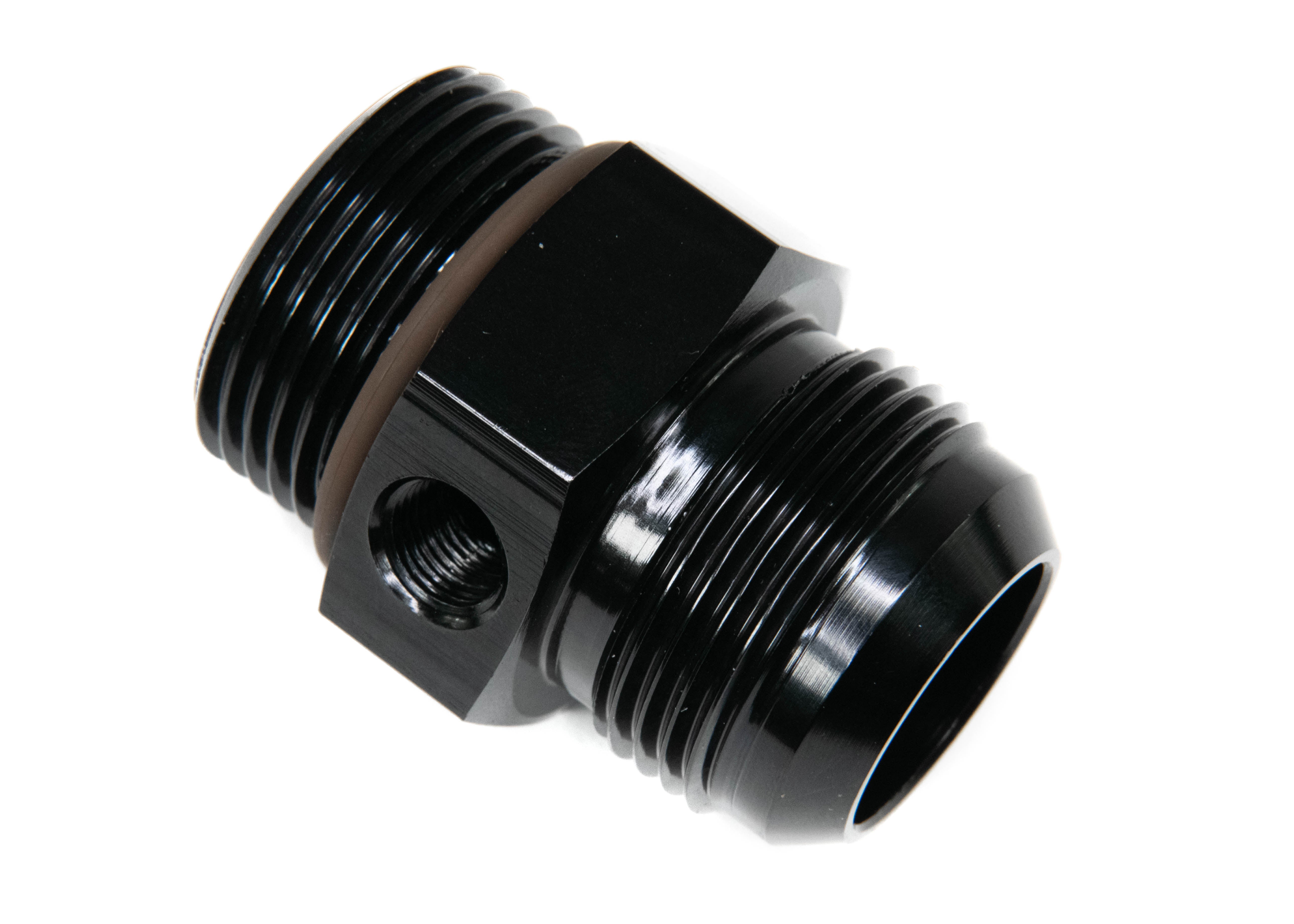 16ORB to 16 AN Adapter Fitting with 1/8 NPT Side Ports - High Pressure Hydraulic Connector for Automotive & Industrial Applications (Part# 34 00033) - Perfect for Fuel Lines, Oil Systems & Power Steering