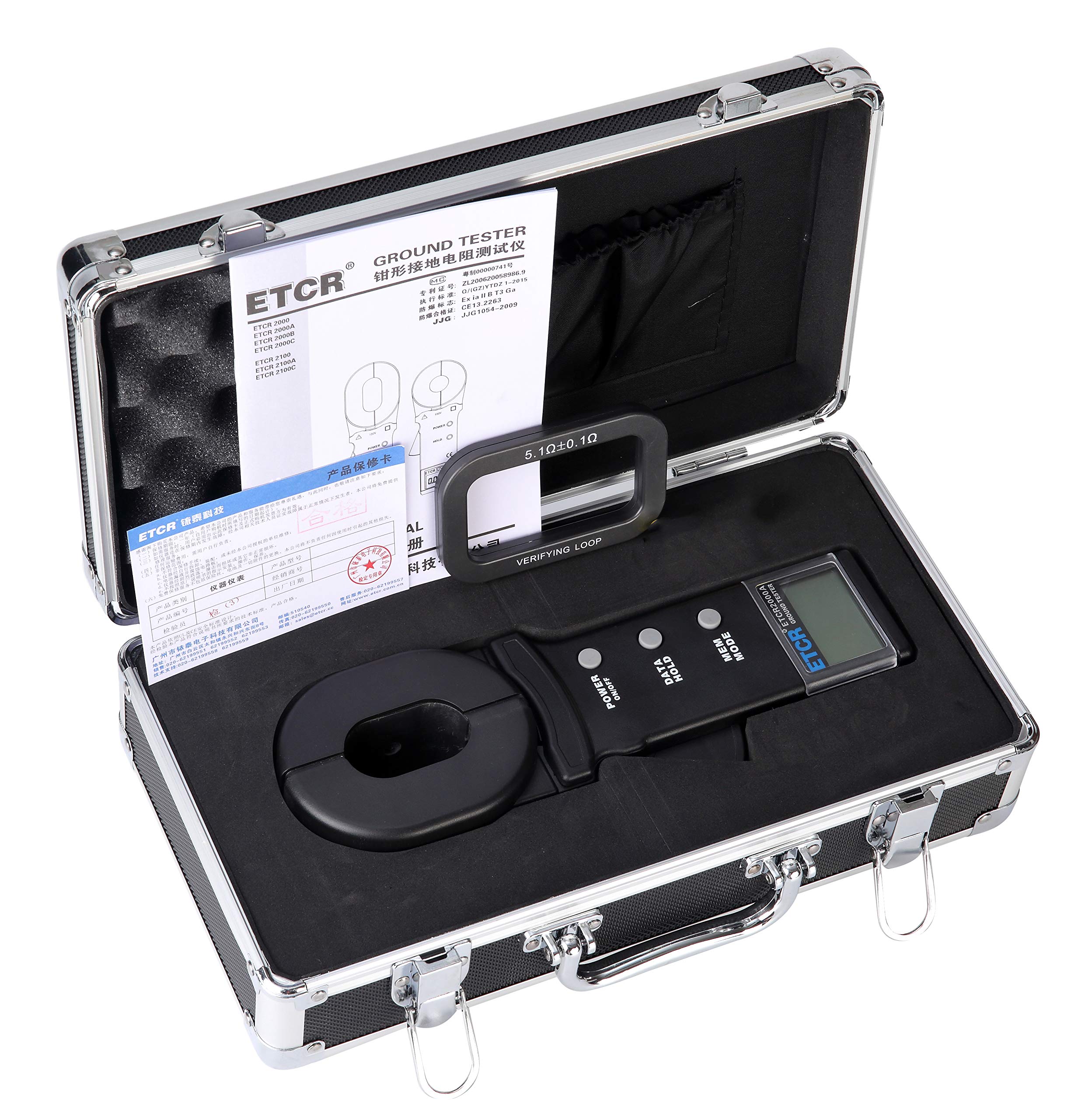Digital Clamp-On Ground Resistance Tester 0-200Ω - Portable Earth Ground Meter for Soil & Electrical System Testing - Perfect for Electricians, Engineers & DIY Home Projects