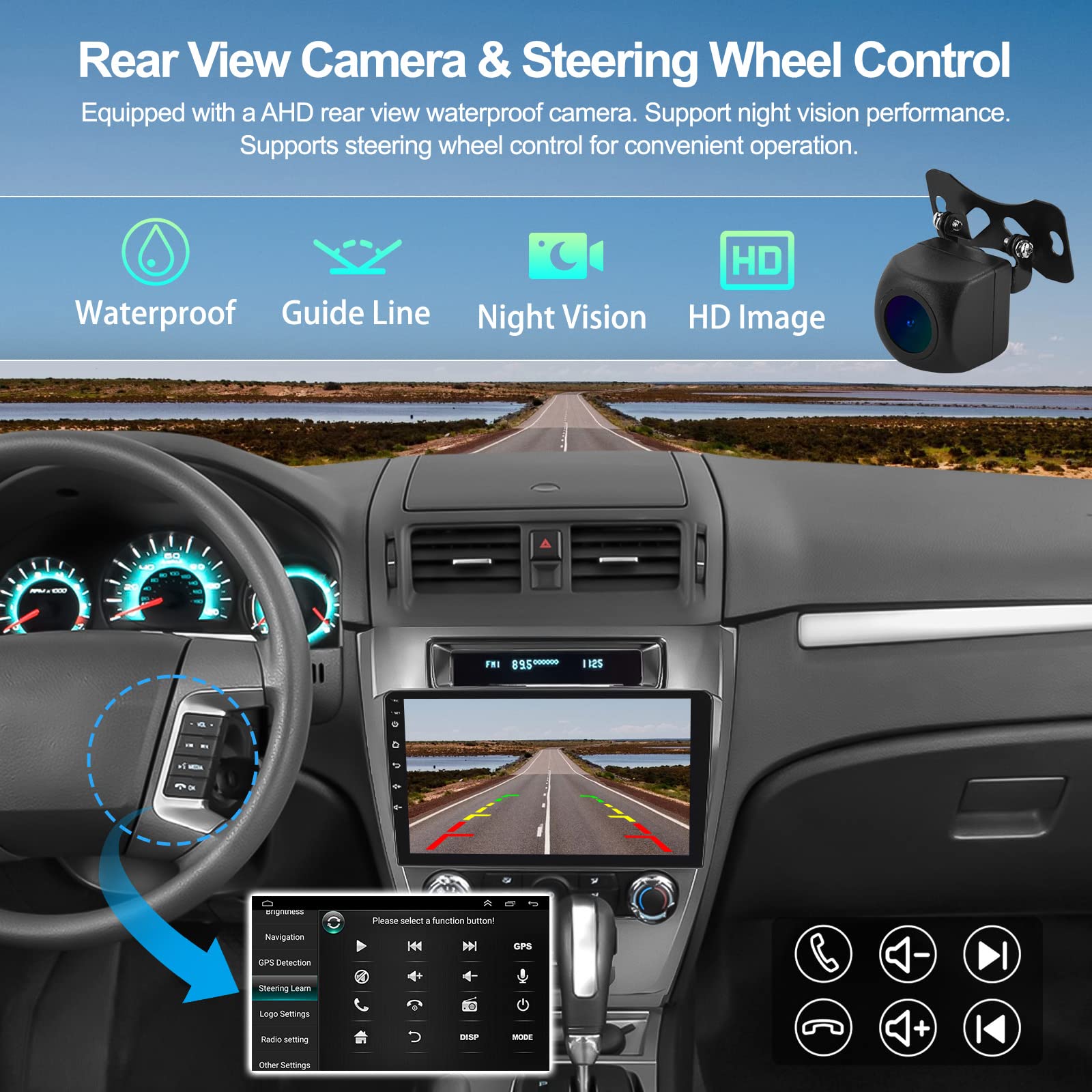 2+32GB CAMECHO Android 11 Car Stereo for Ford Fusion 2010-2012 | 10.1