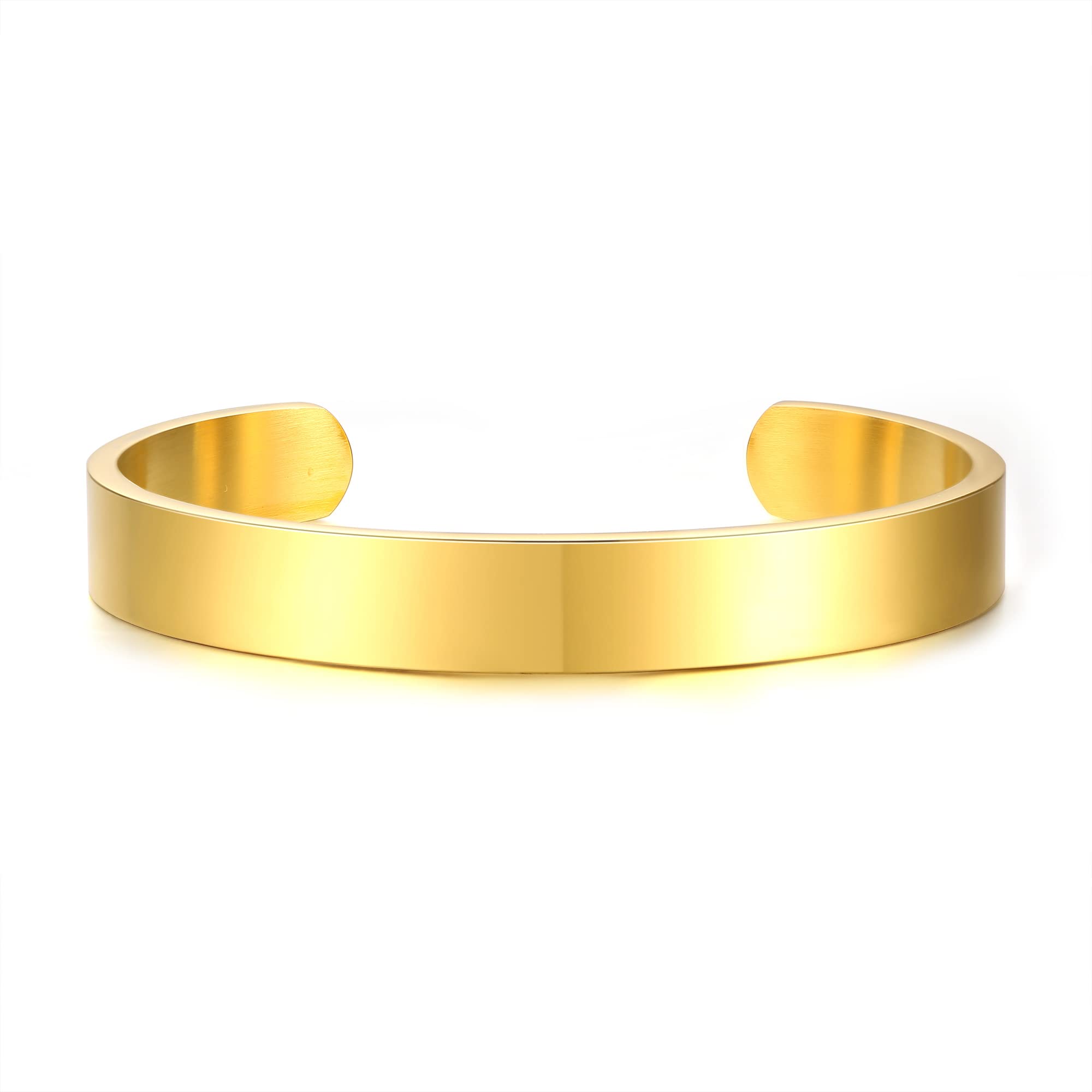 Custom Engraved Cuff Bracelet for Men & Women - Personalized Double Sided Inspirational Gift - Perfect for Anniversaries, Weddings & Special Occasions