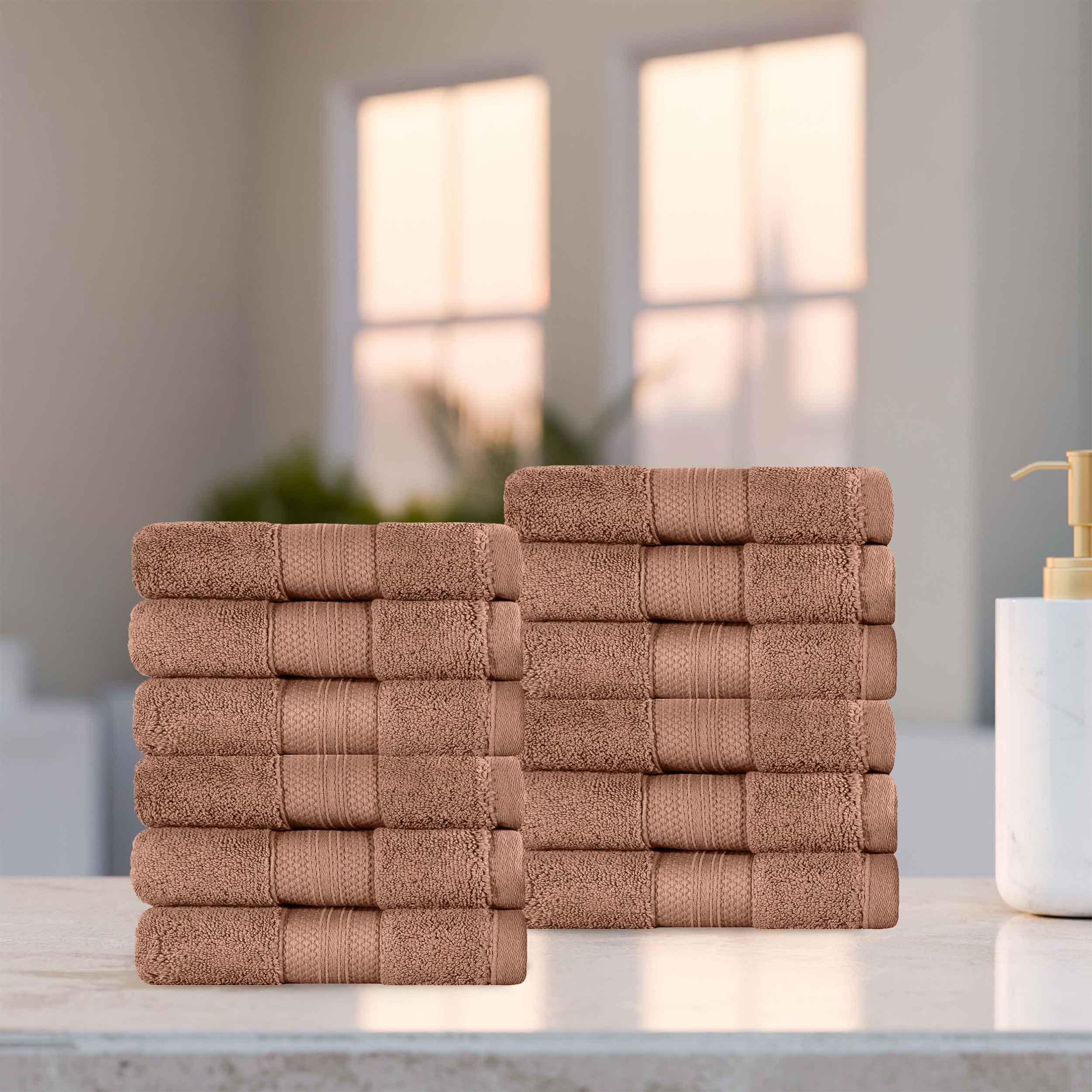 Premium 12-Piece Turkish Cotton Face Towel Set - Ultra Soft, Absorbent & Quick-Drying - Perfect for Spa, Gym, Travel & Daily Skincare Routine