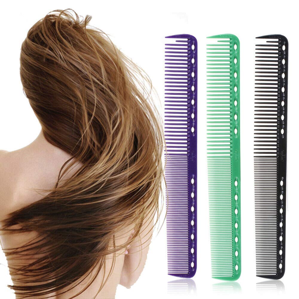 5-Color Professional Salon Comb Brush - Flat Top Hair Cutting, Anti-Static Resin Hairdressing Thin Brush Tool (Purple) - Perfect for Stylists, Barbers & Home Haircuts