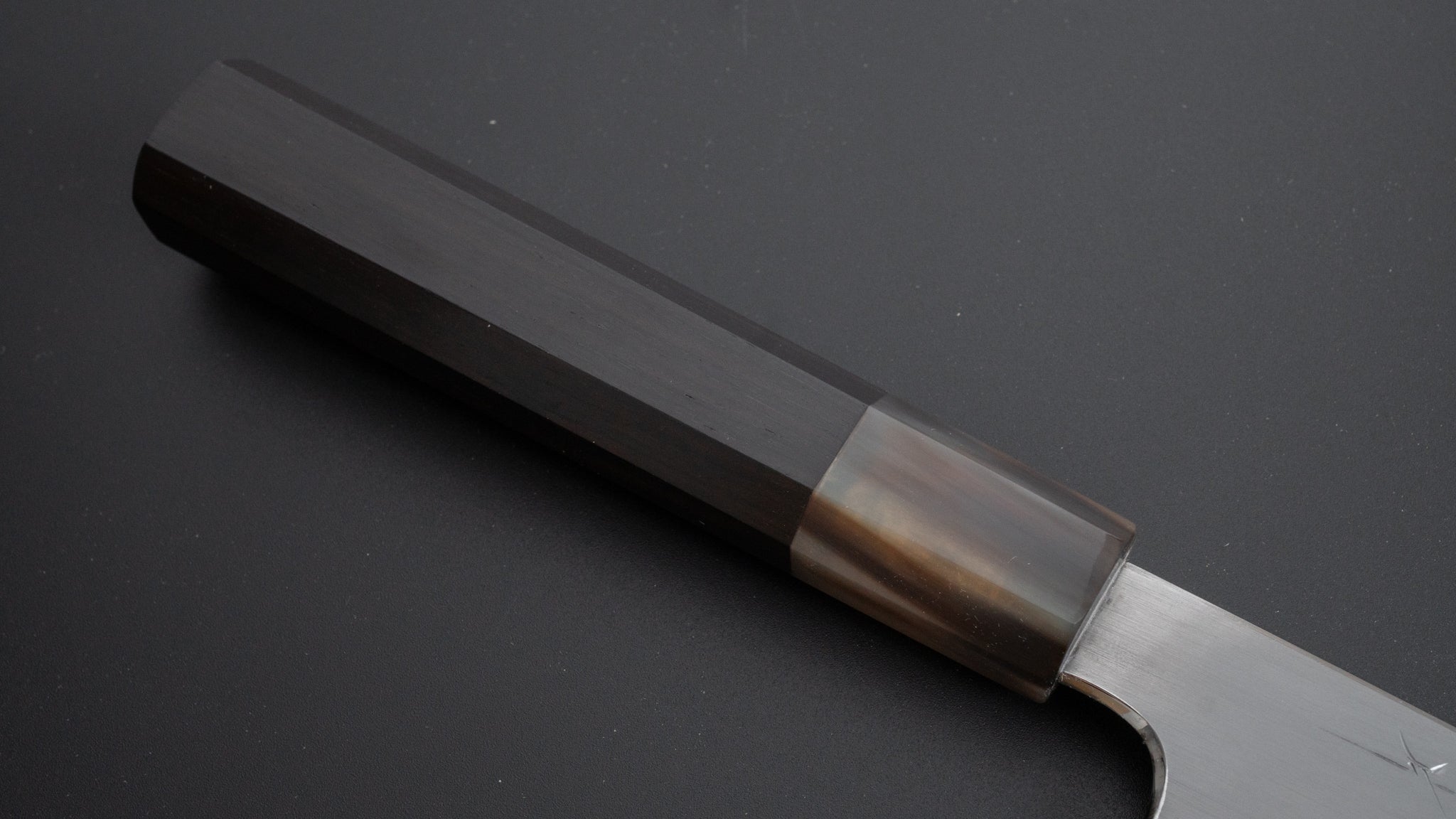 Hitohira Togashi White #1 Stainless Clad Kasumi Santoku Knife 180mm with Ebony Handle - Premium Japanese Chef Knife for Slicing, Dicing & Chopping Vegetables, Meat & Fish