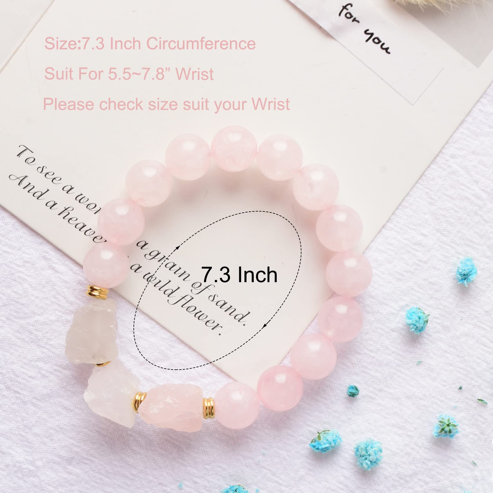 Natural Stone Bracelet for Women - Handmade Gemstone Beads Bracelet, Birthday Gift for Mom, Daughter, Sister, Grandma & Friends | Boho Jewelry, Healing Crystal, Spiritual Accessory for Meditation & Yoga