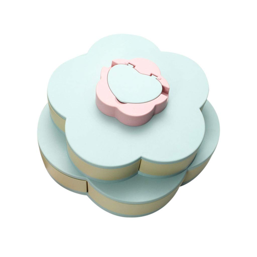 Double Layer Rotating Snack Tray with Phone Holder - Petal-Shaped Candy & Dried Fruit Storage Organizer for Parties, Movie Nights, and Home Organization
