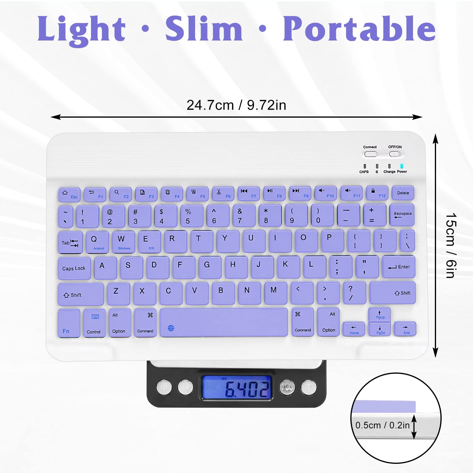 Rechargeable Bluetooth Keyboard and Mouse Combo - Ultra Slim Full-Size Wireless Keyboard with Ergonomic Mouse for Mac, iPad, Tablet, PC, Laptop - Violet Purple | Perfect for Home Office, Remote Work & Gaming