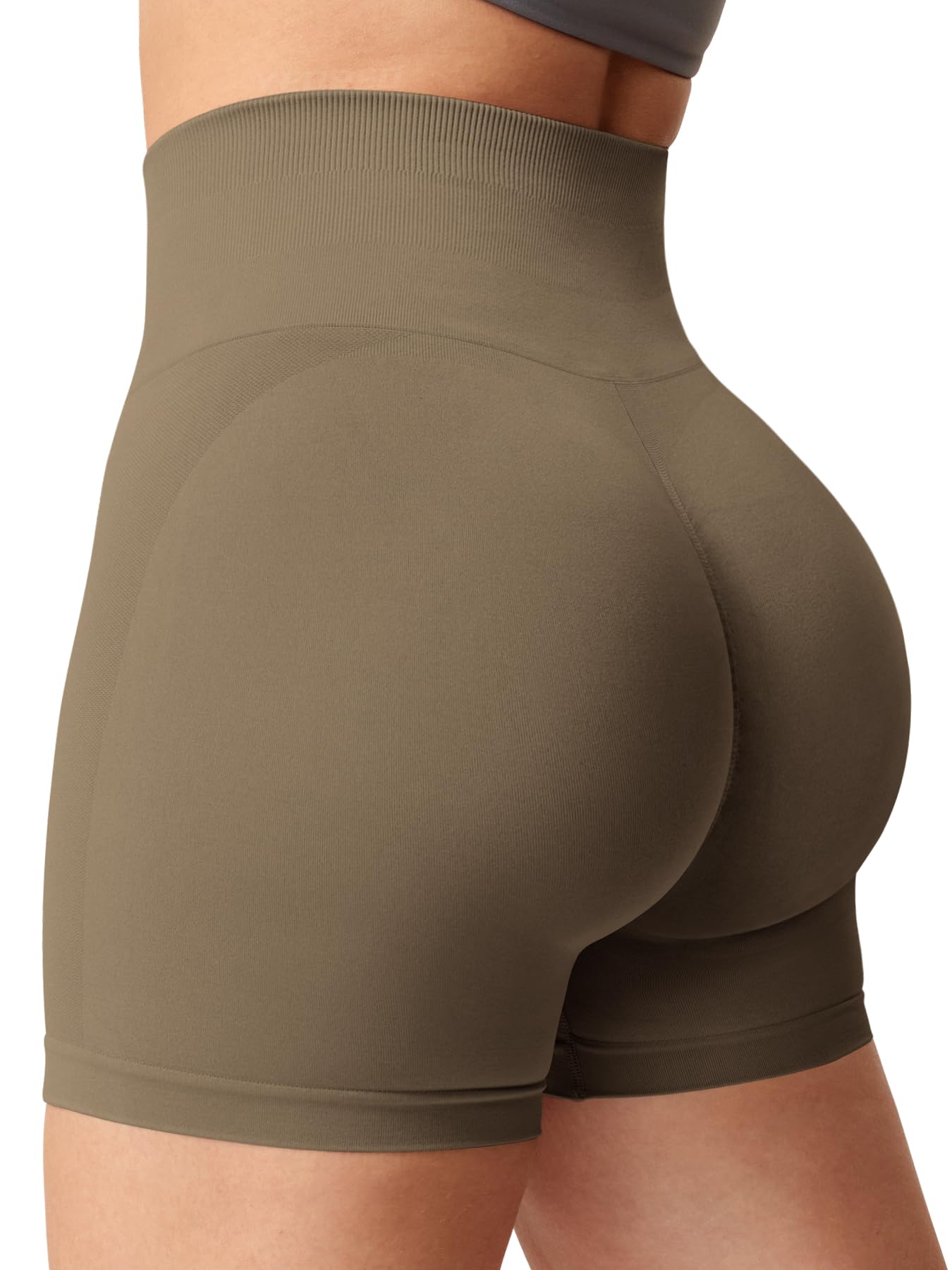 YEOREO Women's High Waisted Seamless Scrunch Workout Shorts - Breathable Yoga Running Gym Athletic Shorts for Women, Perfect for Yoga, Pilates, Running & Lounge Wear